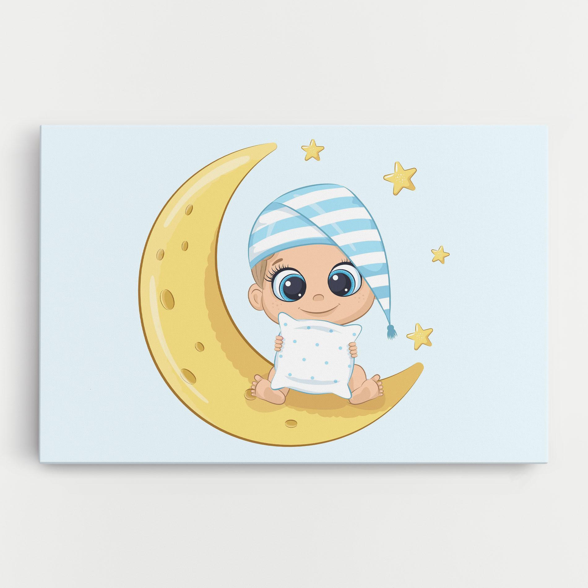 Tablou Canvas Baby On Moon mockup 0