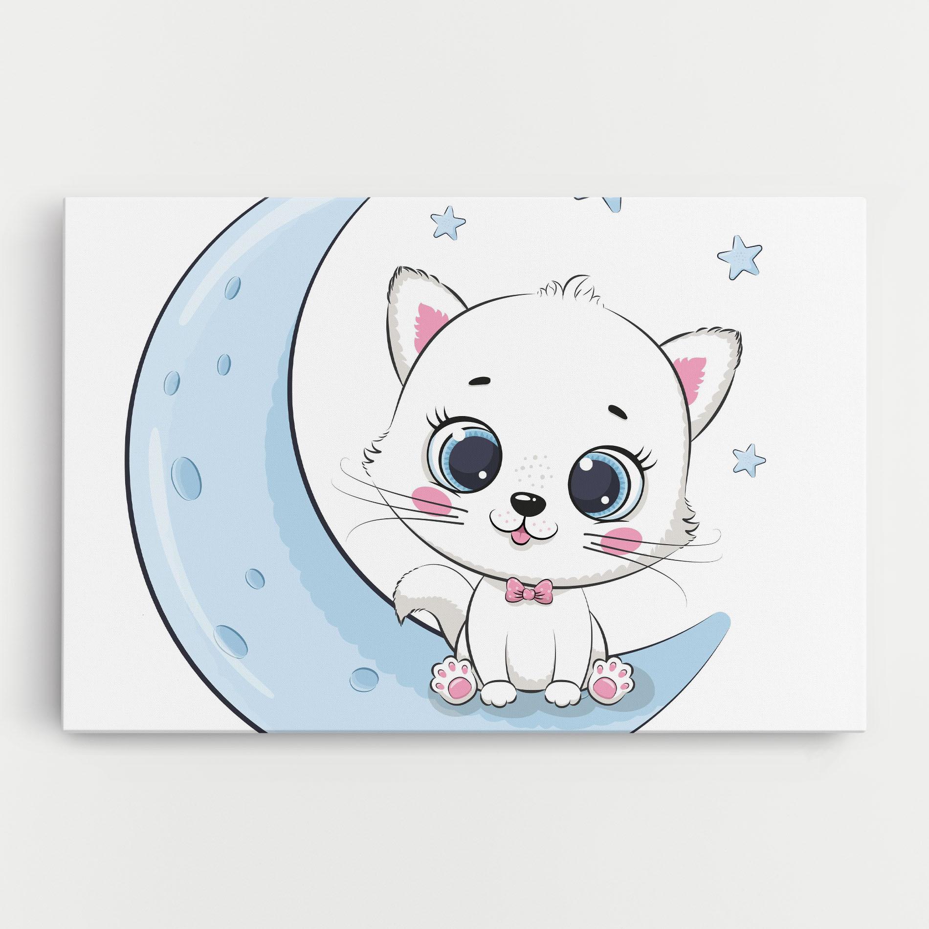 Tablou Canvas Blue Moon Cat mockup 0