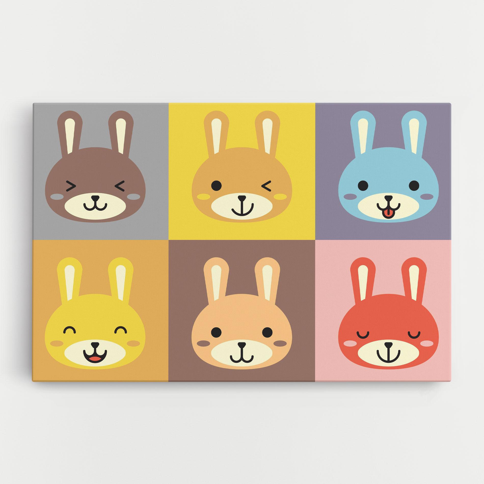 Tablou Canvas Bunny Colors mockup 0