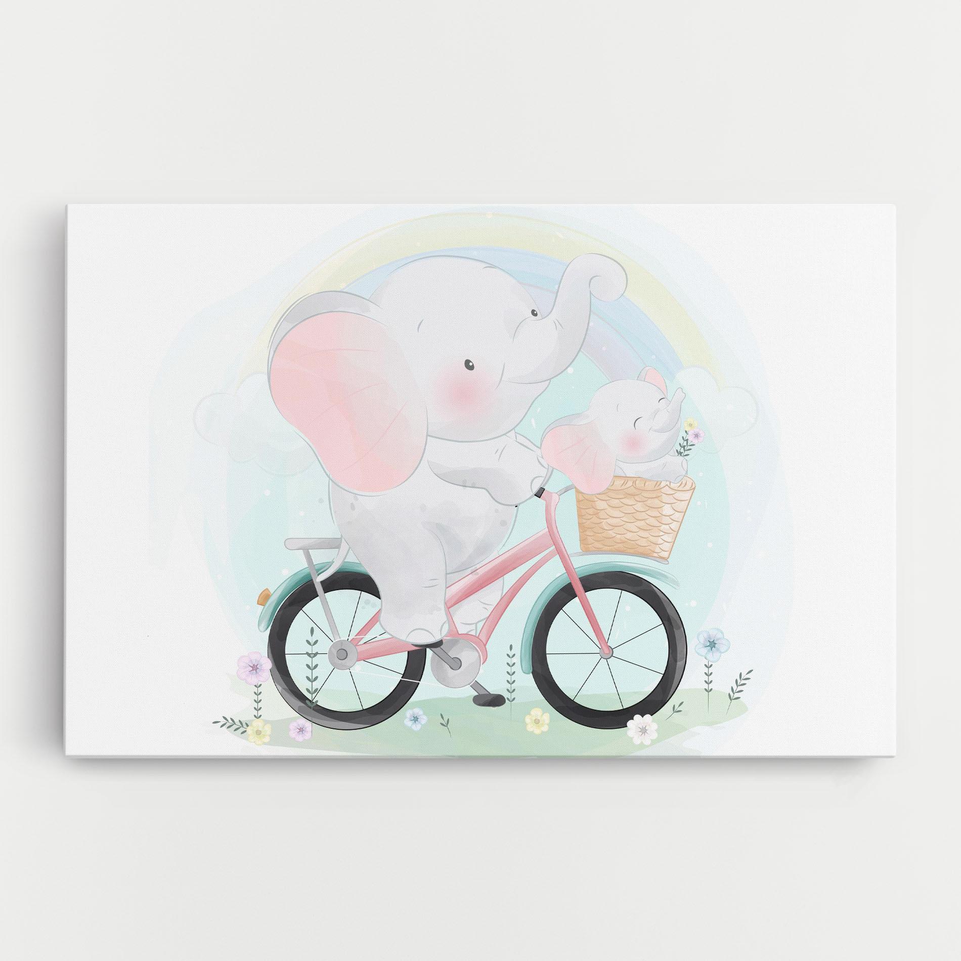 Tablou Canvas Elephant Bike mockup 0