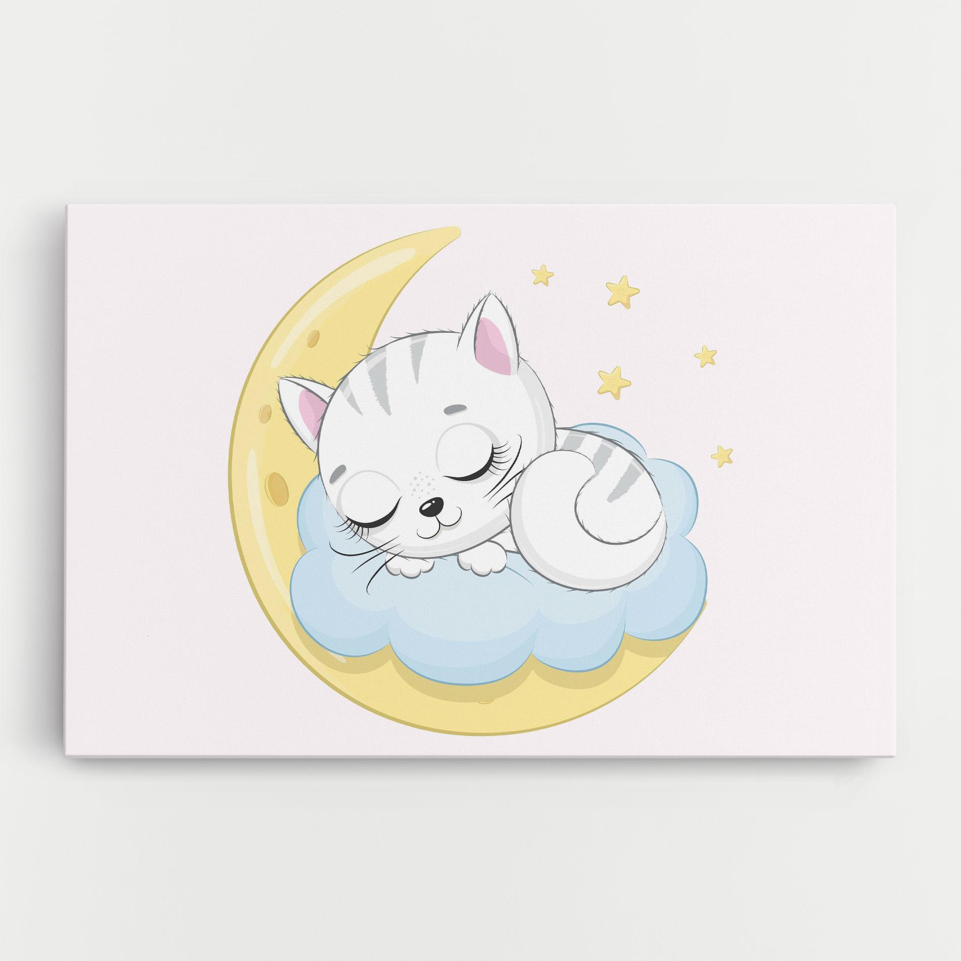 Tablou Canvas Moon Cat Sleeping mockup 0