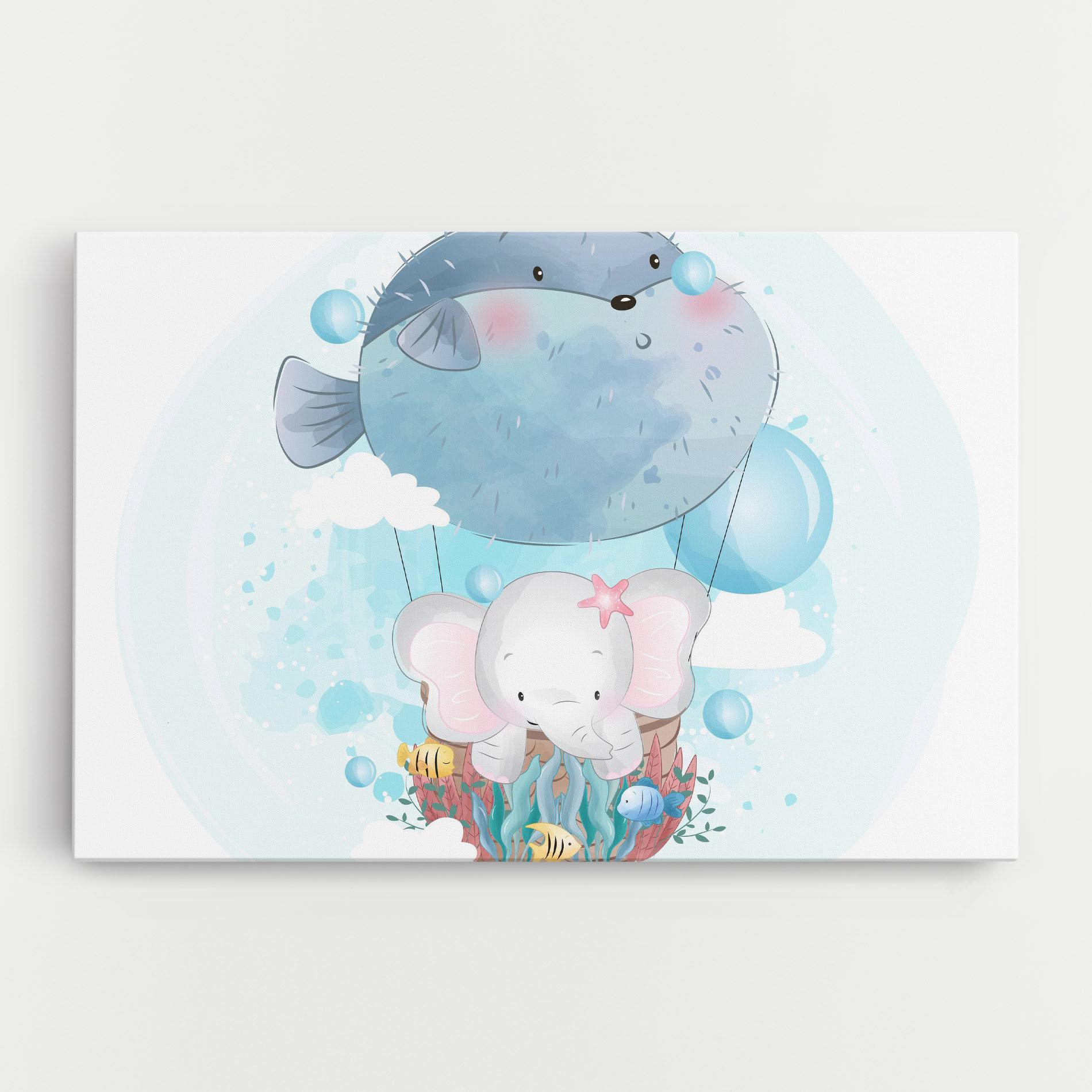 Tablou Canvas Swiming Elephant mockup 0