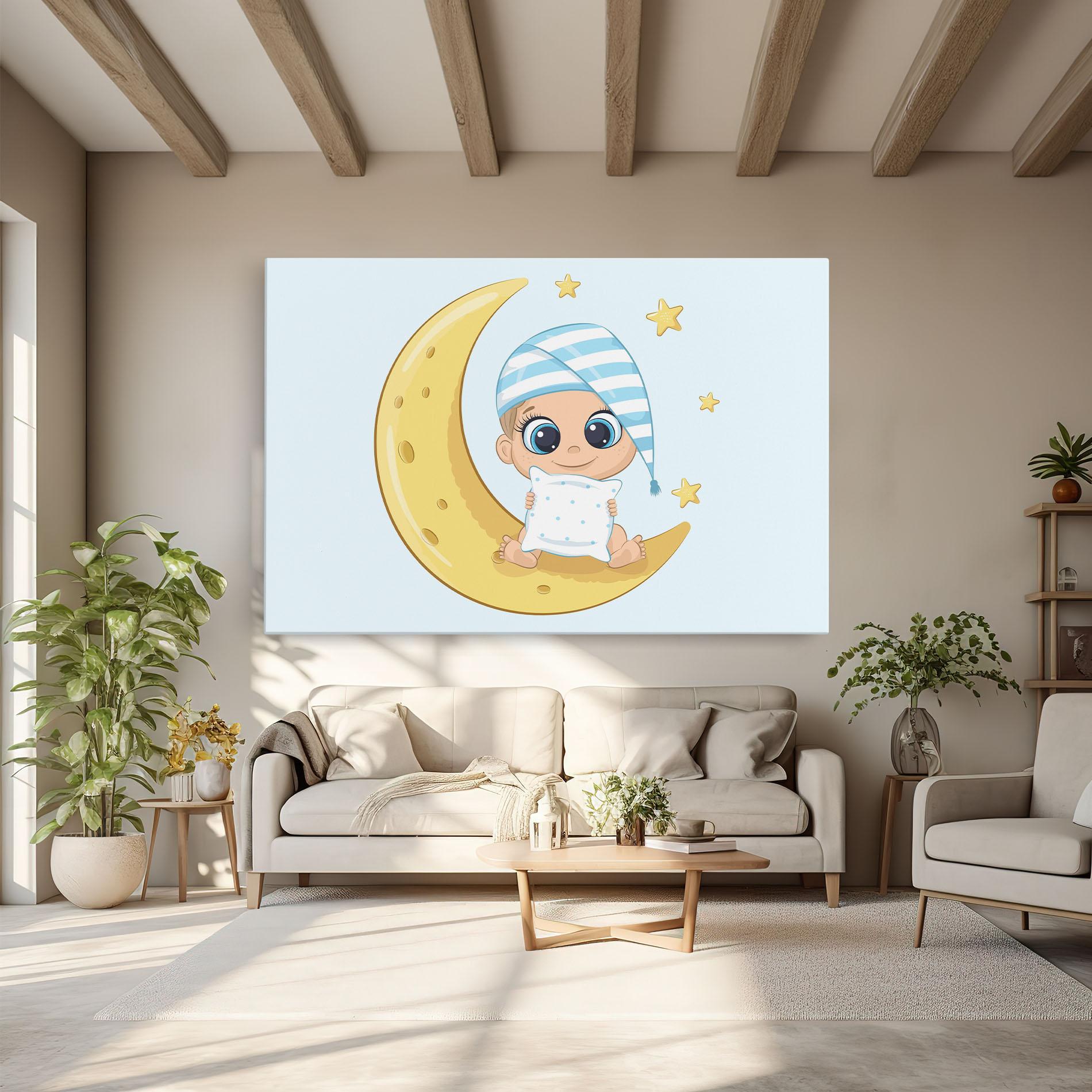 Tablou Canvas Baby On Moon mockup 6