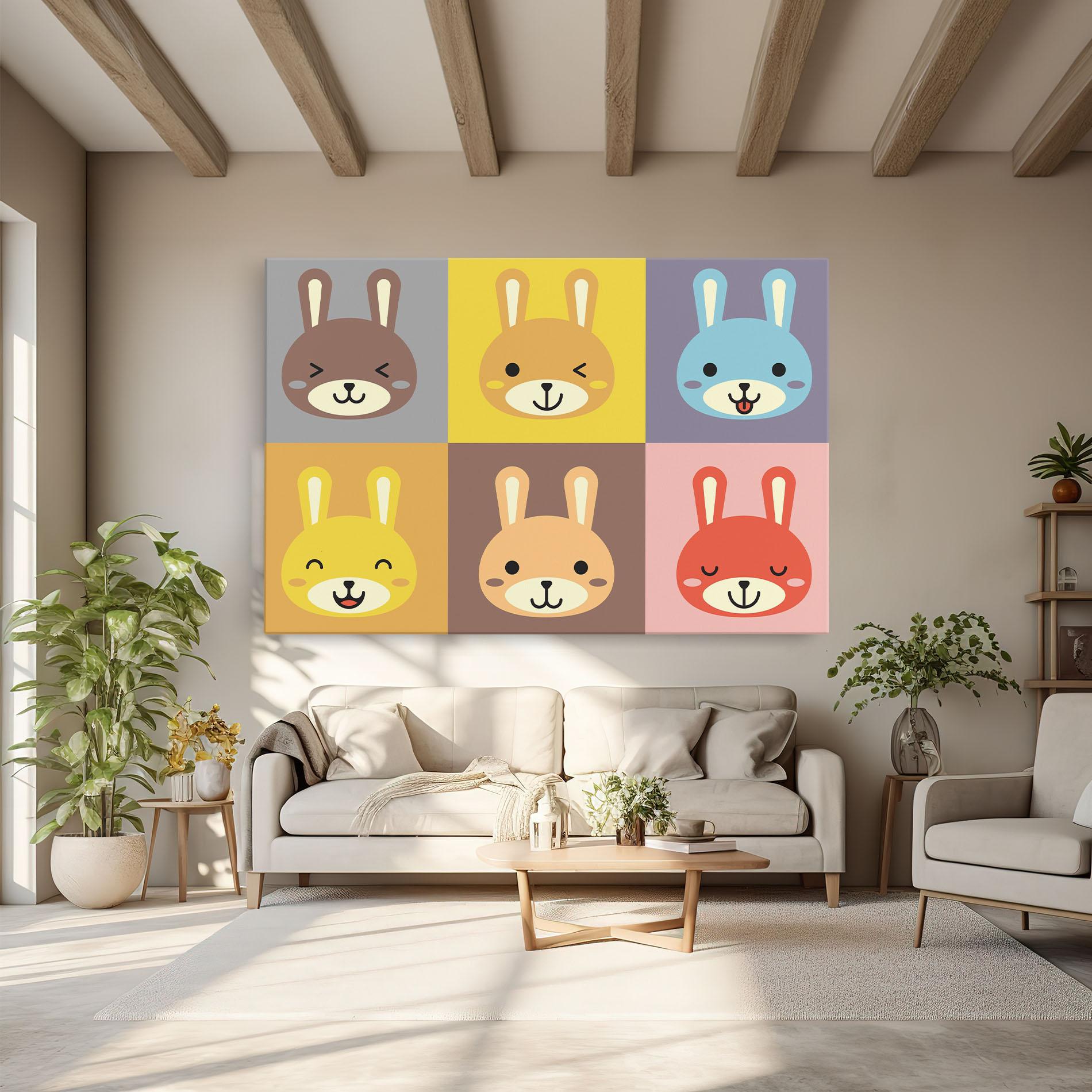 Tablou Canvas Bunny Colors mockup 6