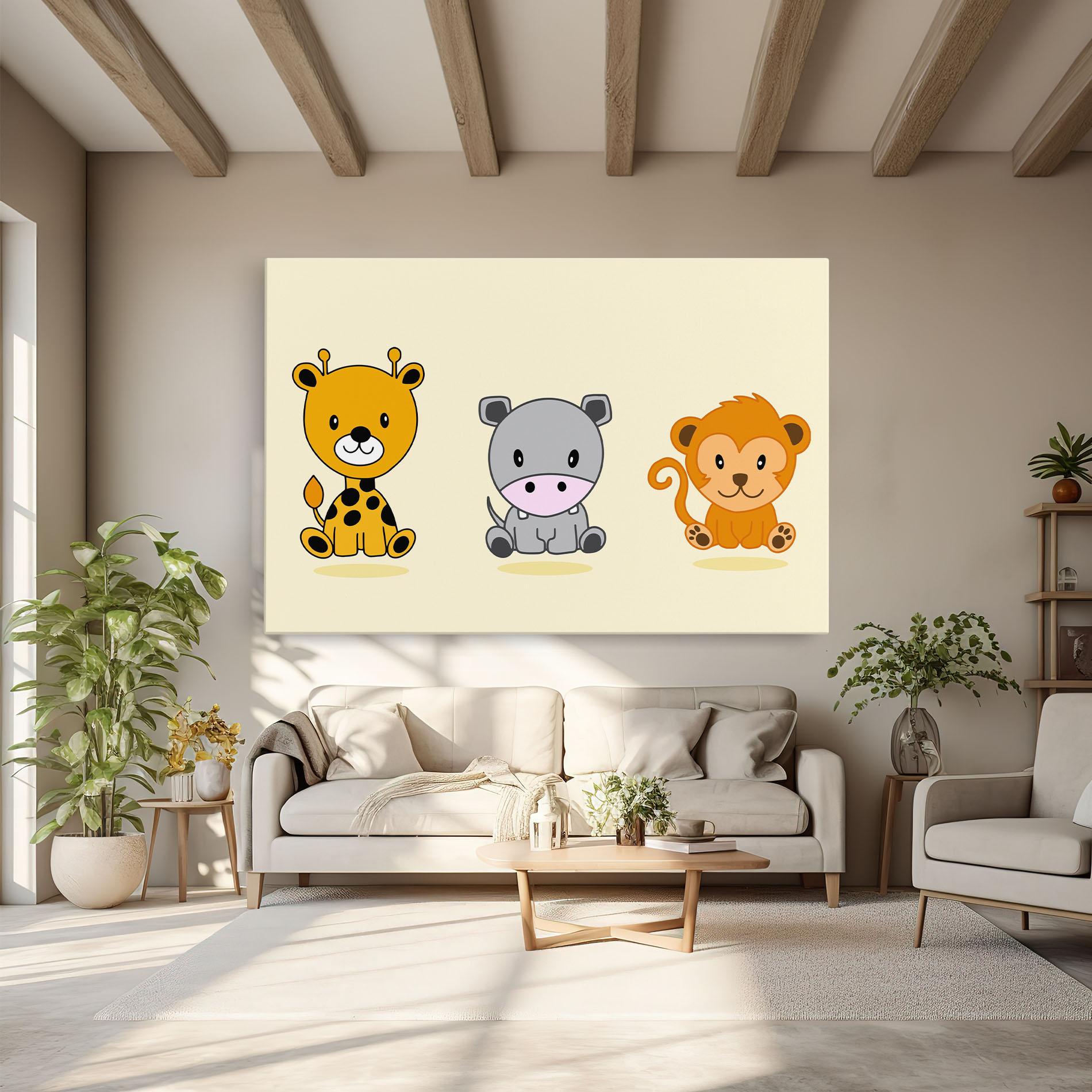 Tablou Canvas Cream Animals mockup 6