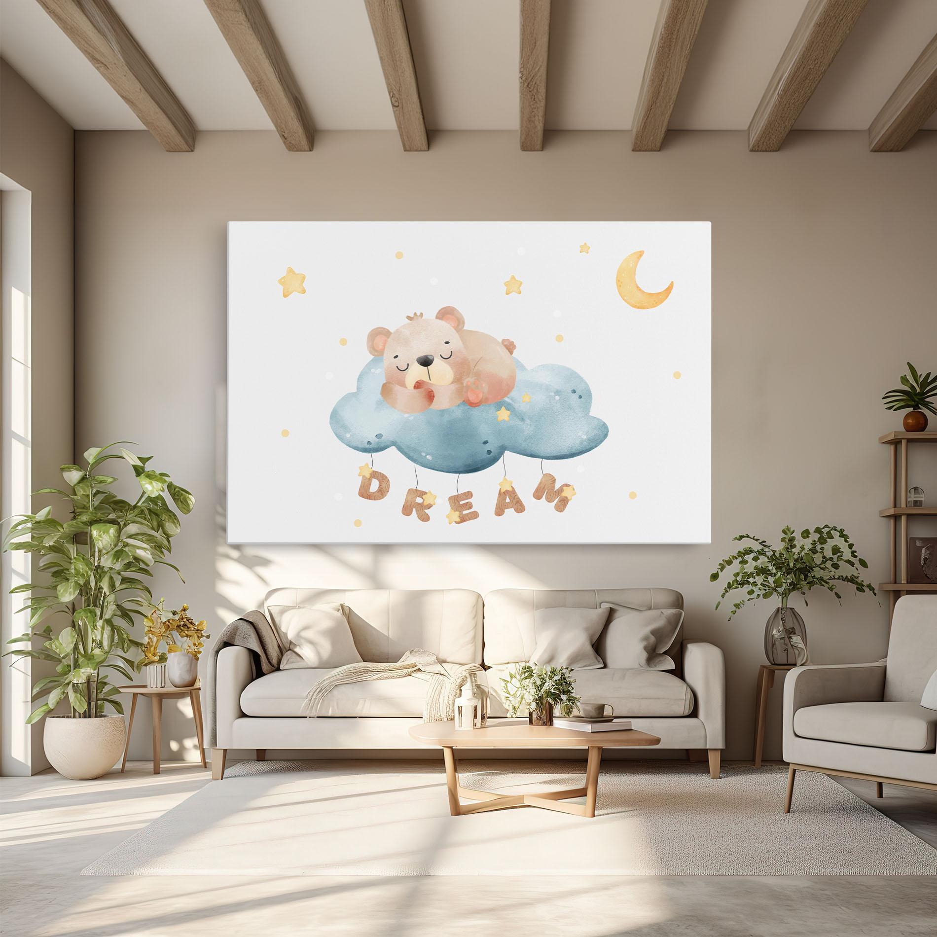 Tablou Canvas Dream Sleepy Bear mockup 6