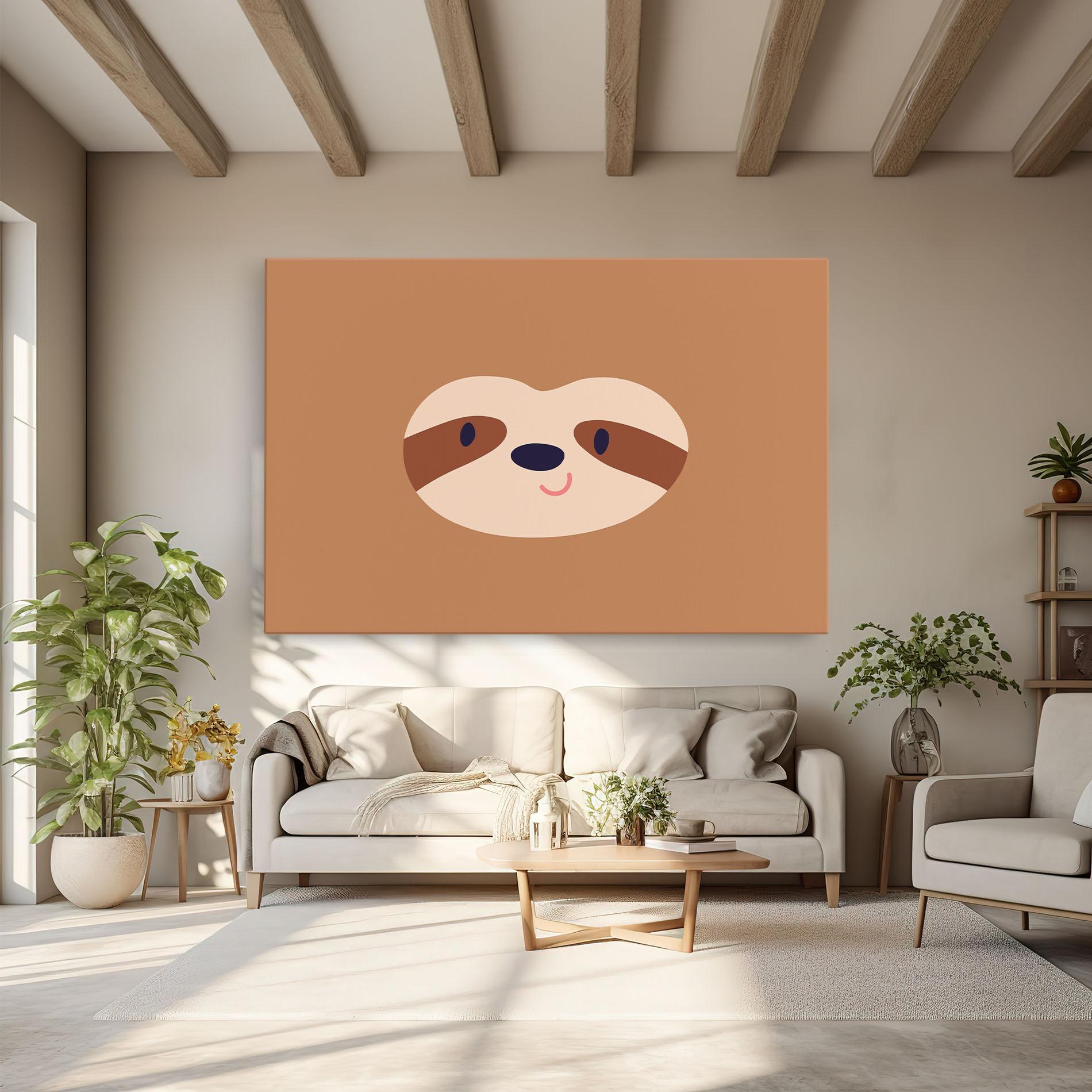 Tablou Canvas Sloth Face Portrait mockup 6