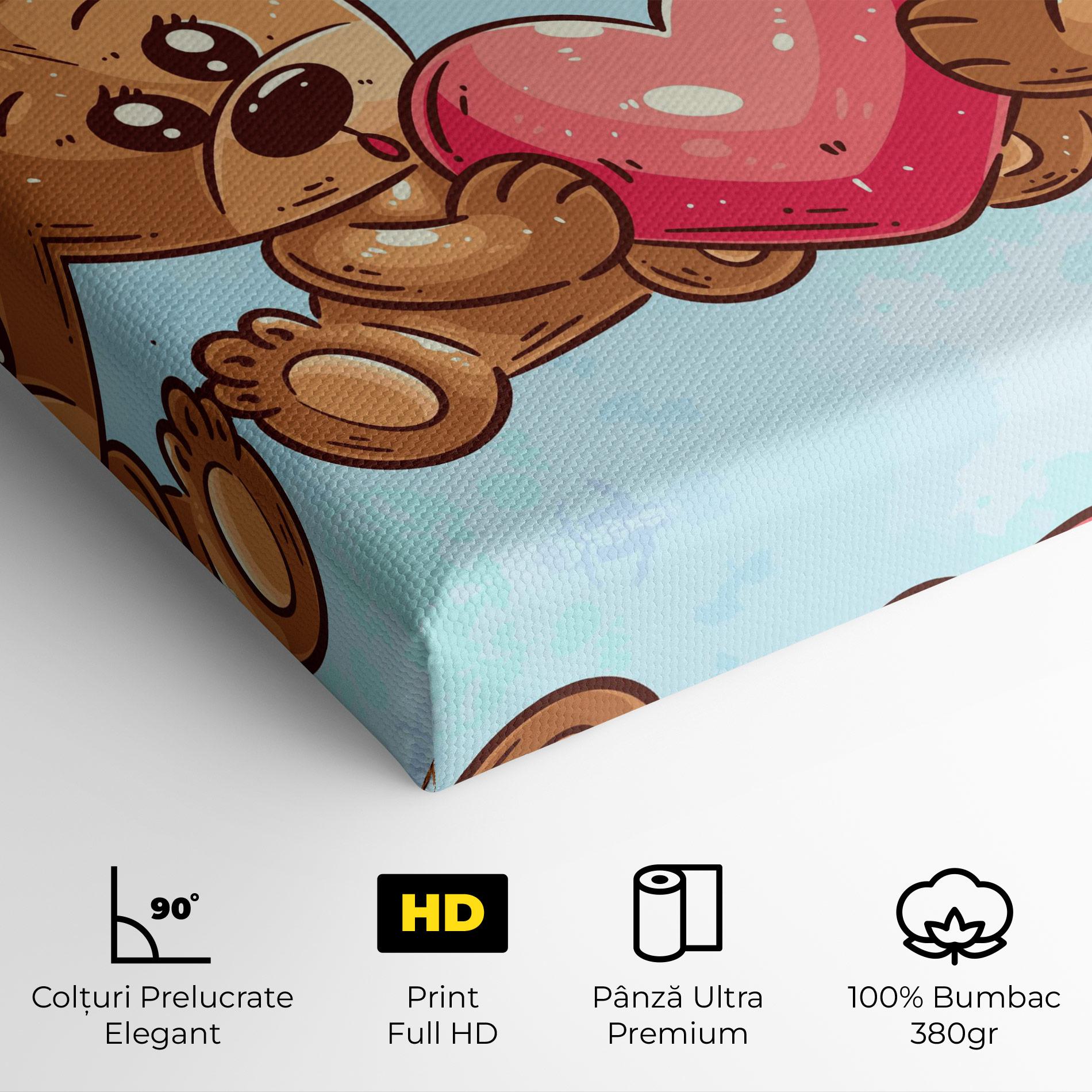 Tablou Canvas Bear Holding Heart mockup 4