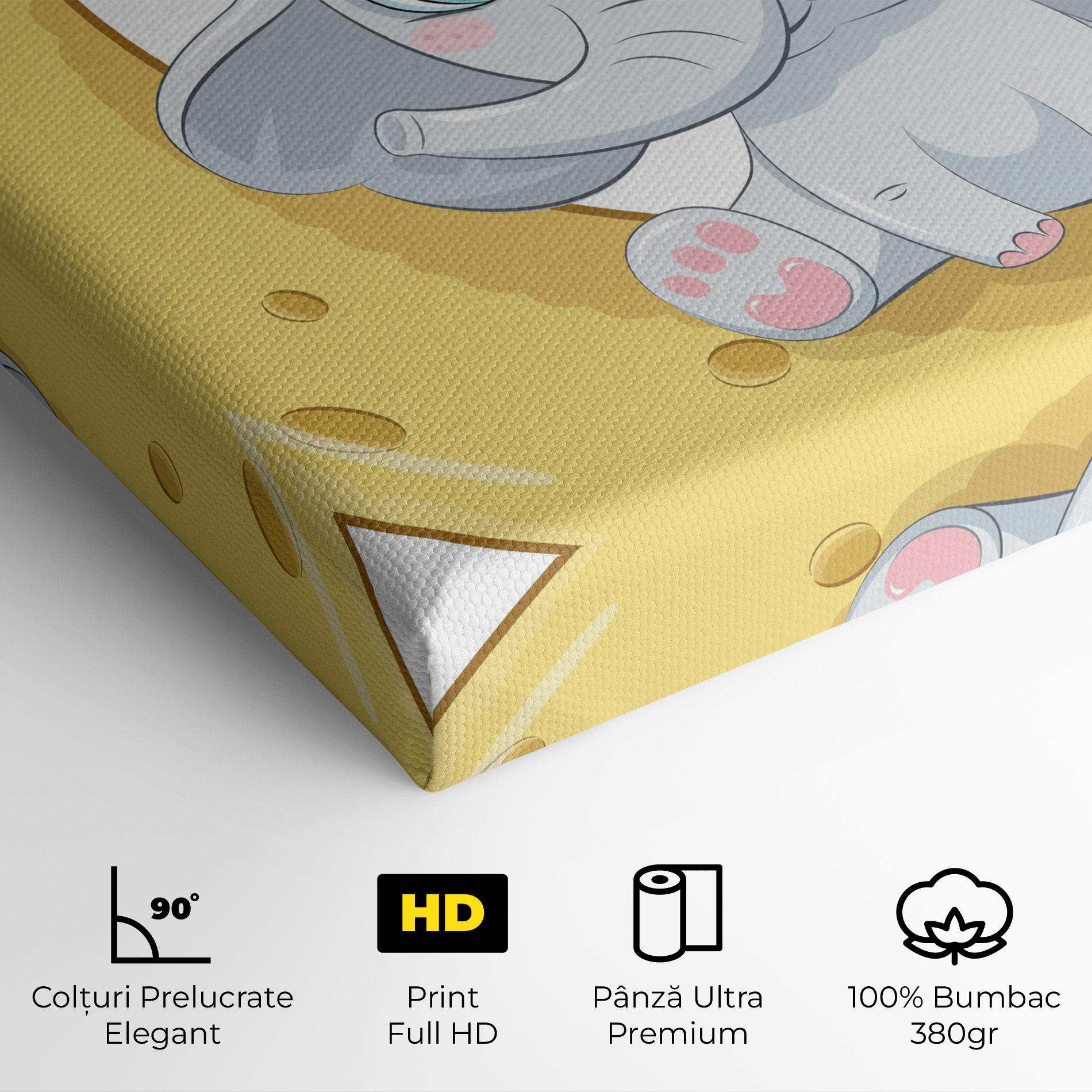 Tablou Canvas Cute Elephant Moon mockup 4