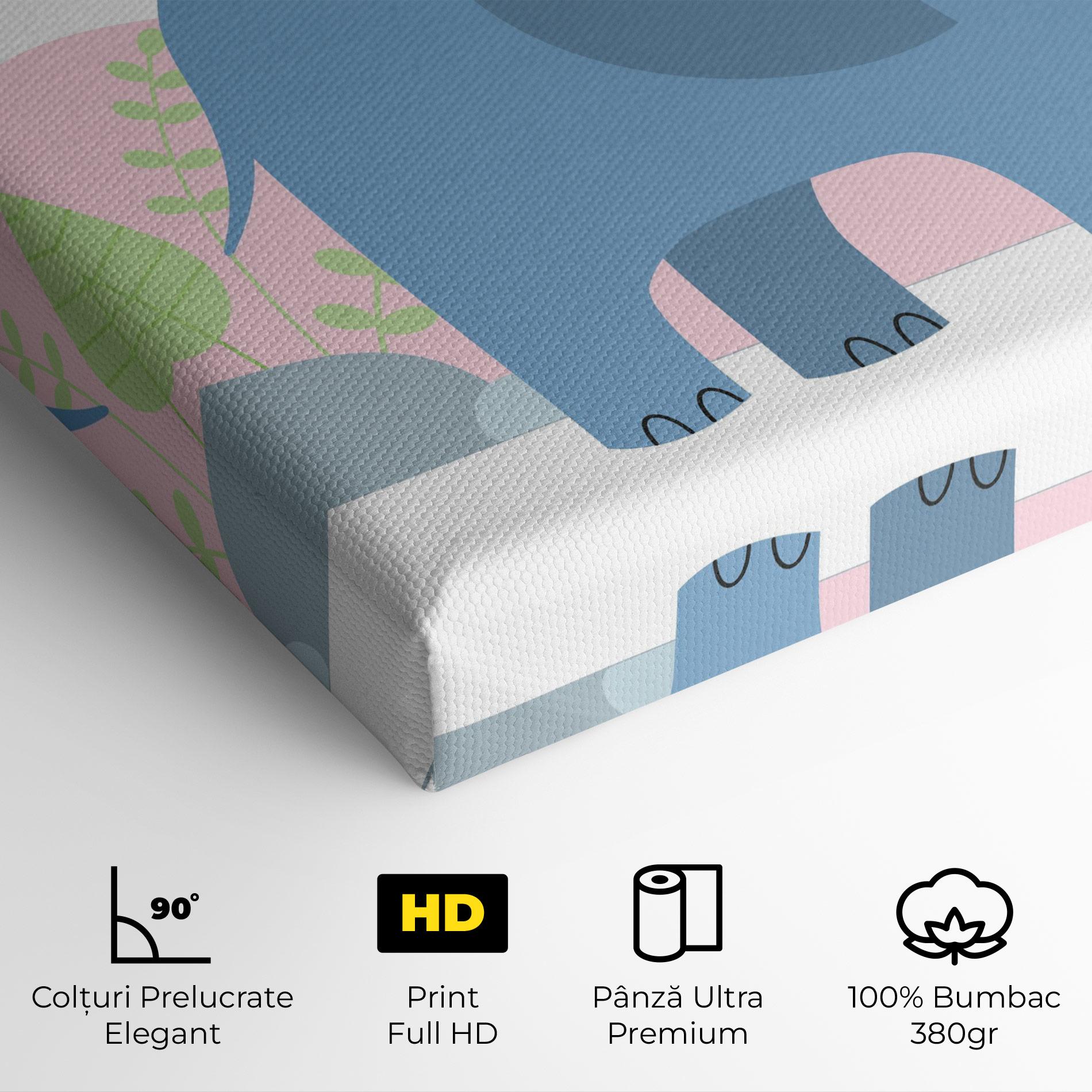 Tablou Canvas Leaf Cute Elephant mockup 4
