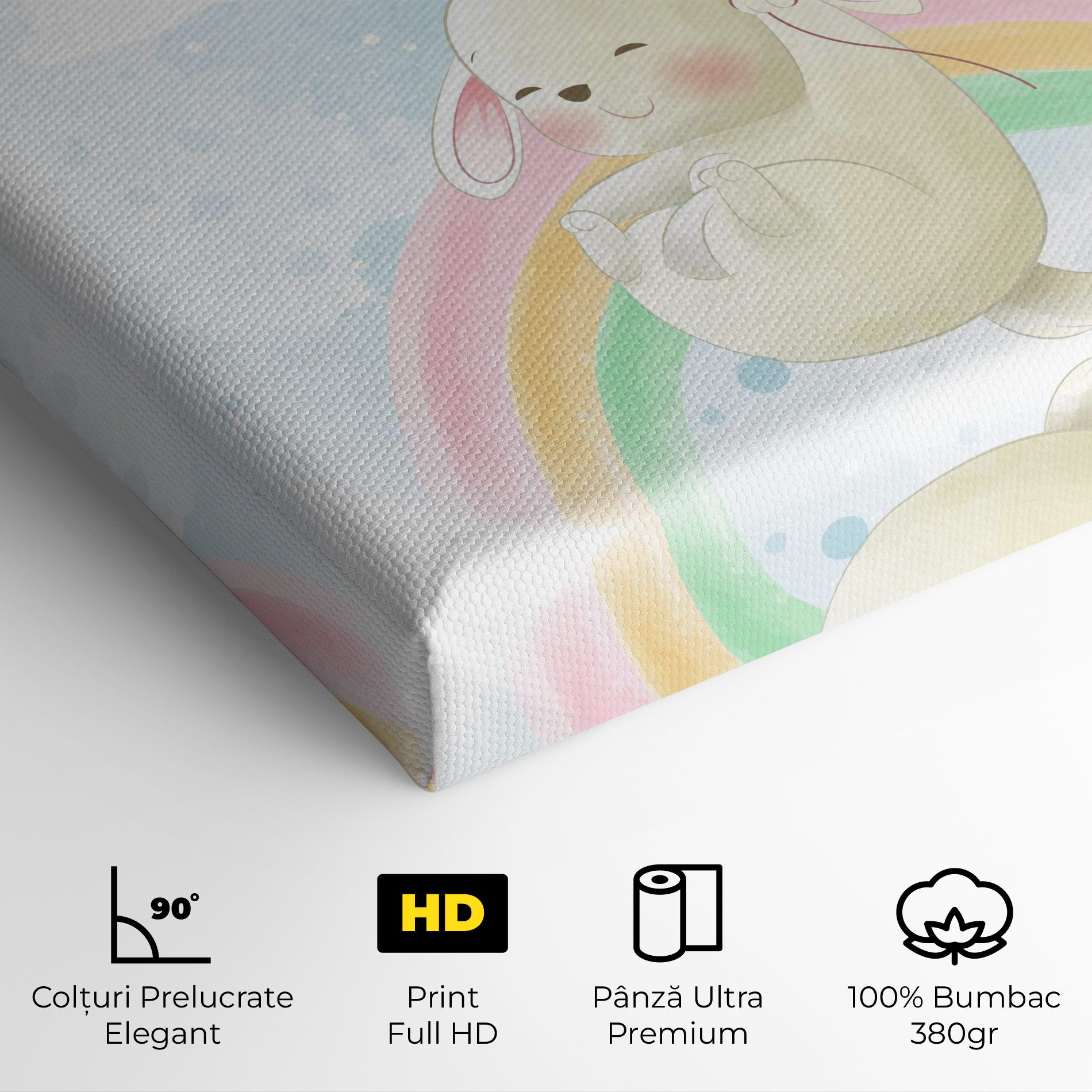Rainbow Bunny Art mockup 4