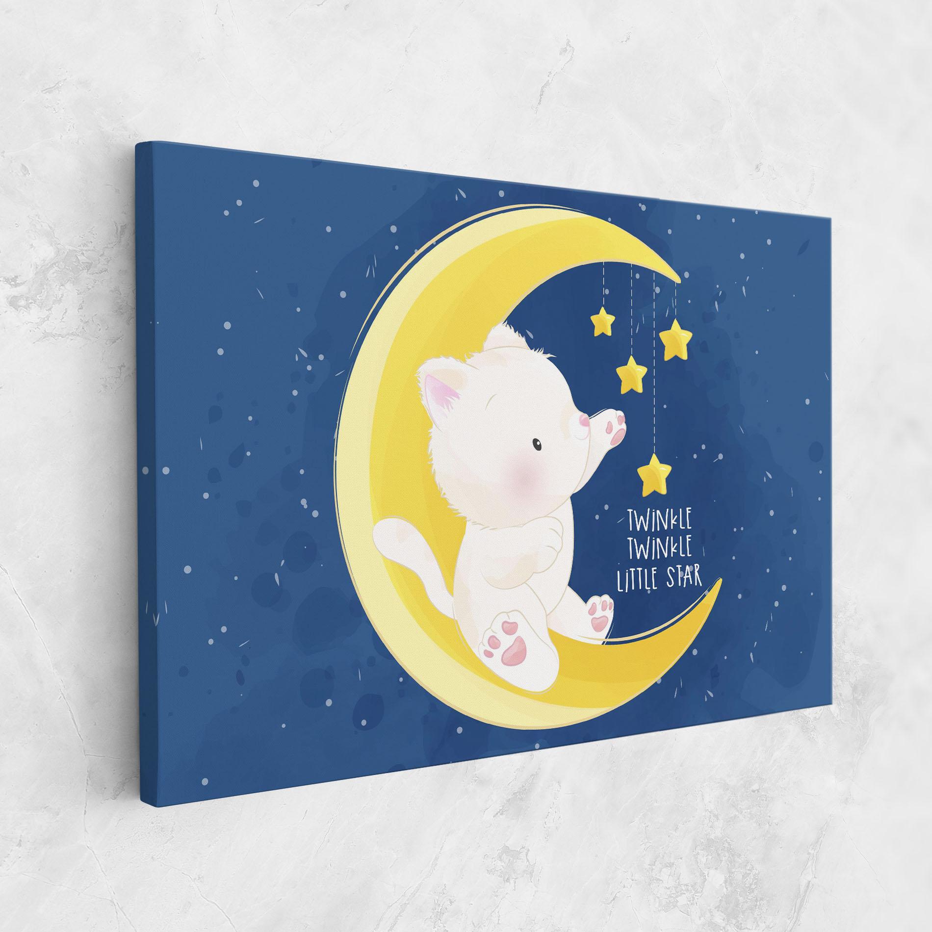 Tablou Canvas Cat Moon Star mockup 1