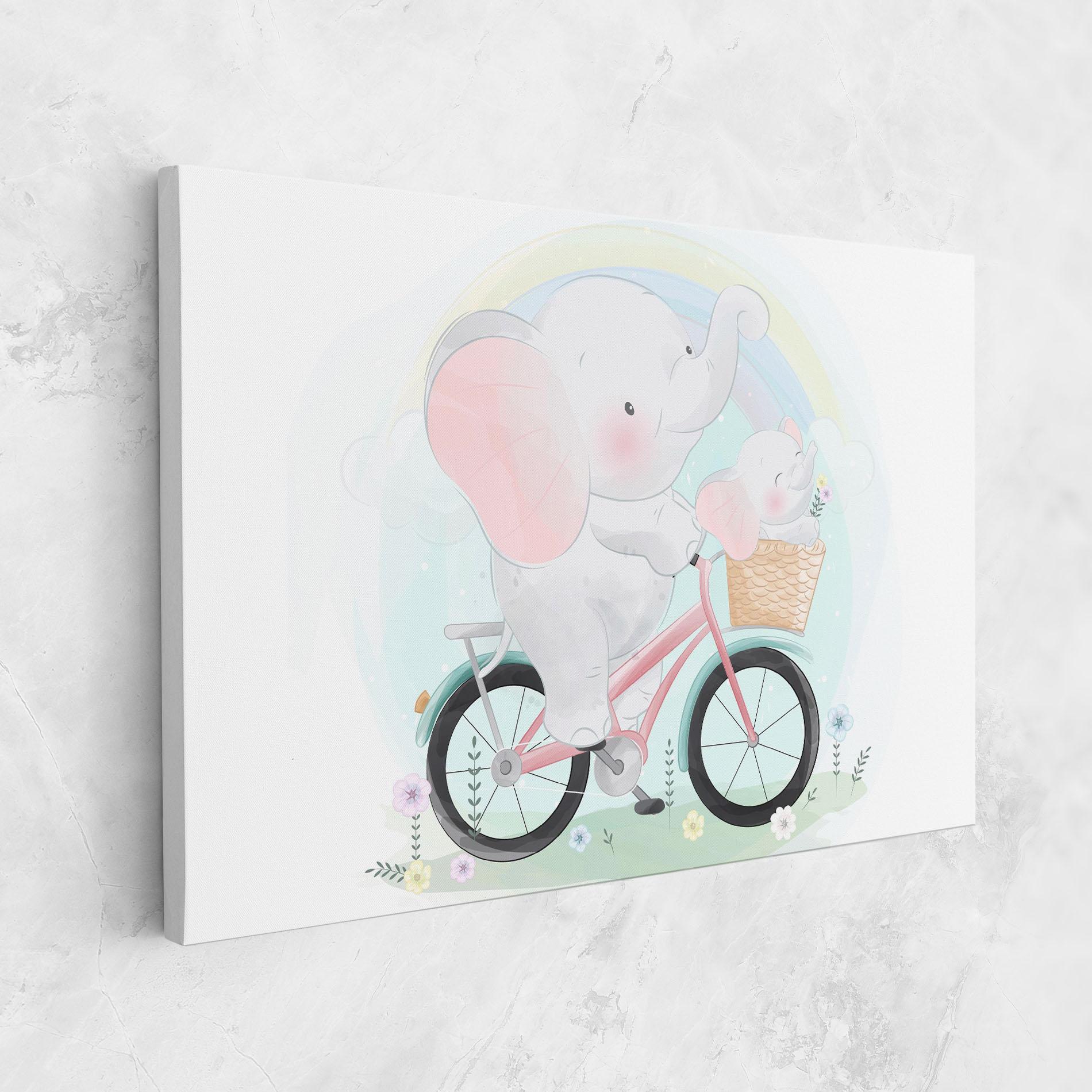 Tablou Canvas Elephant Bike mockup 1