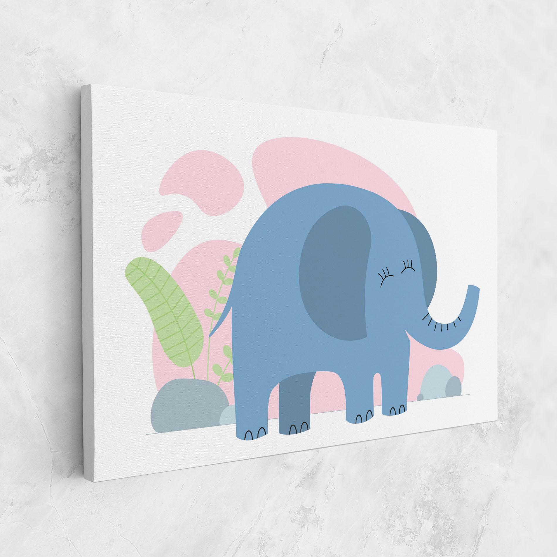 Tablou Canvas Leaf Cute Elephant mockup 1
