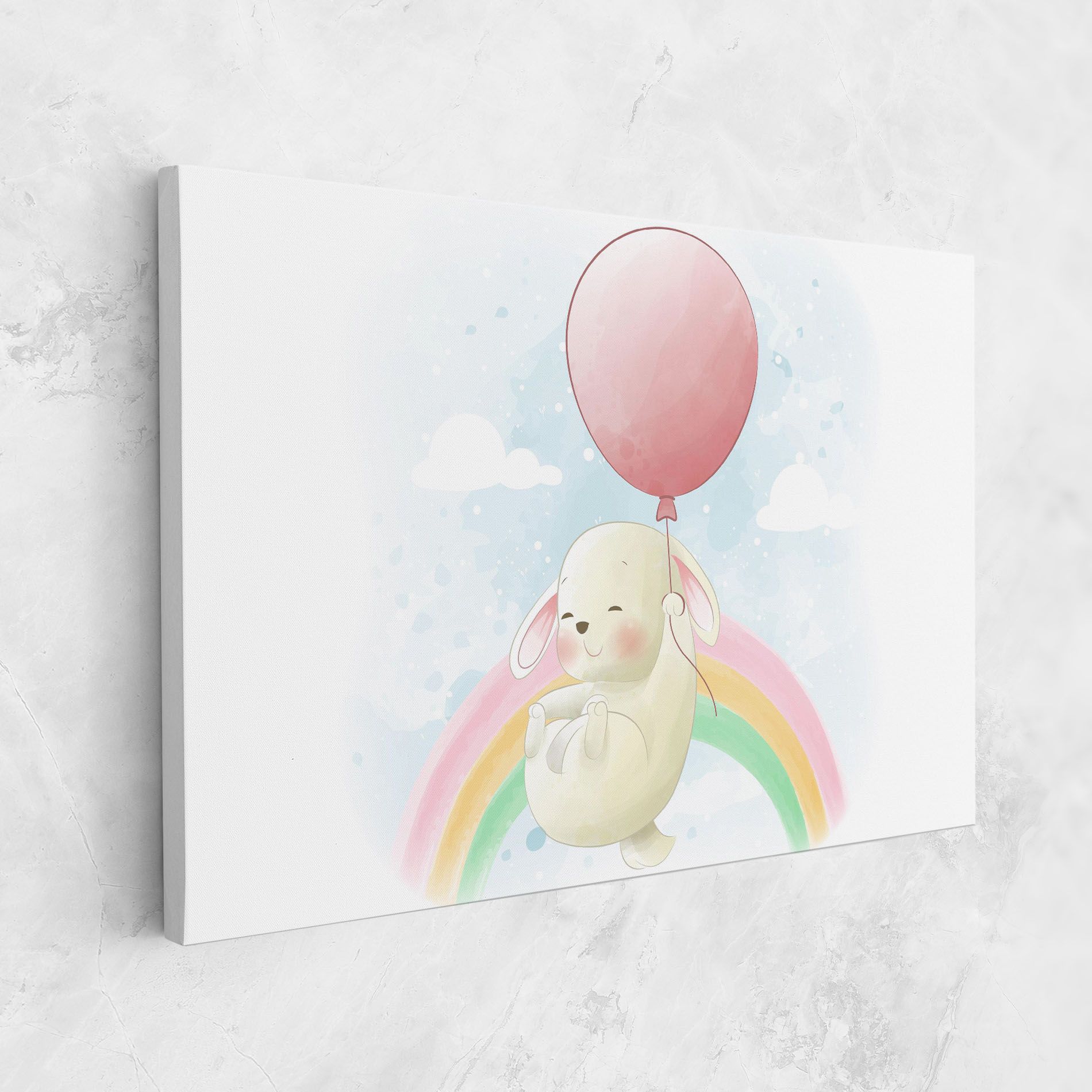 Rainbow Bunny Art mockup 1