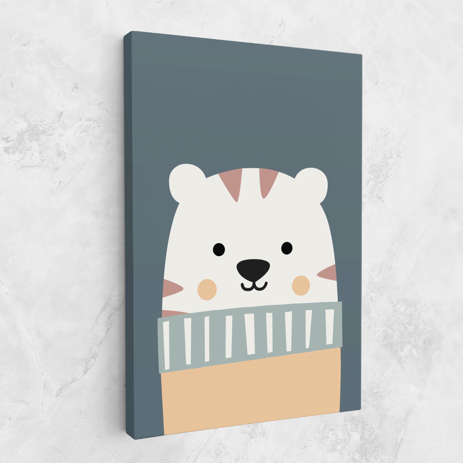 Tablou Canvas Cute White Tiger mockup 1