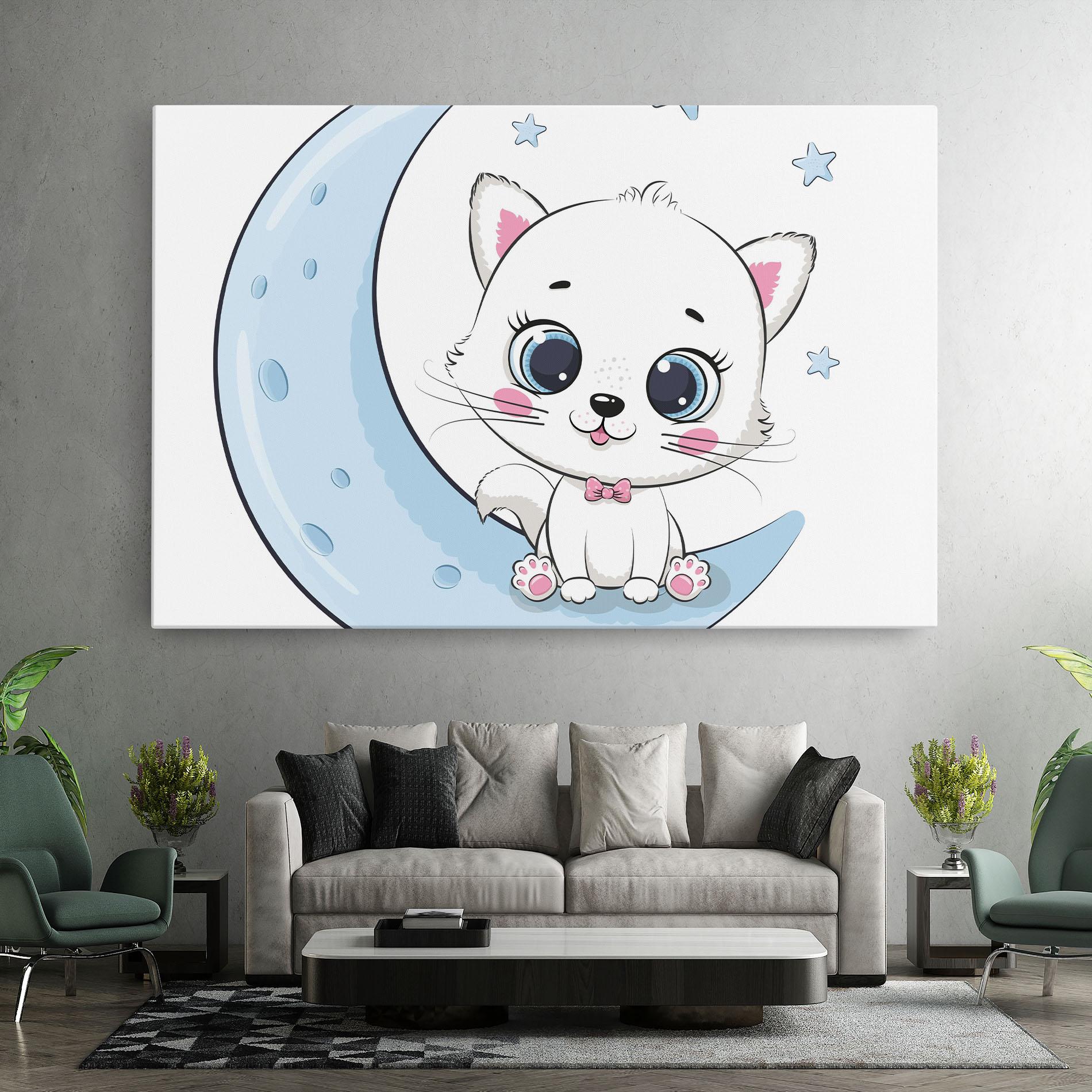 Tablou Canvas Blue Moon Cat mockup 7