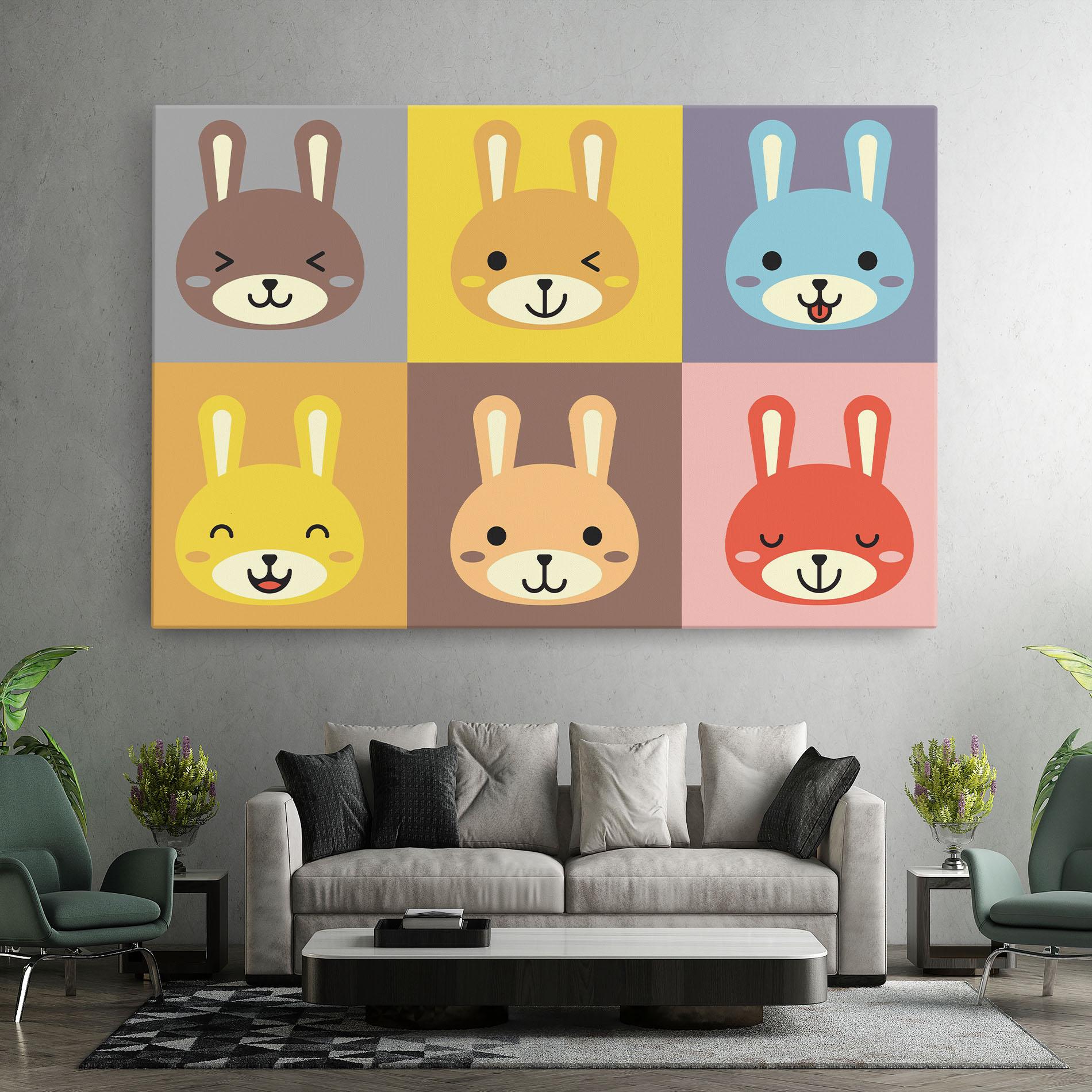 Tablou Canvas Bunny Colors mockup 7