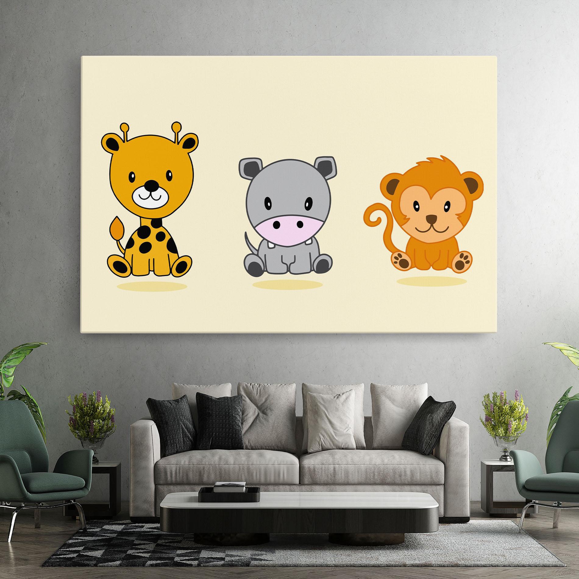 Tablou Canvas Cream Animals mockup 7