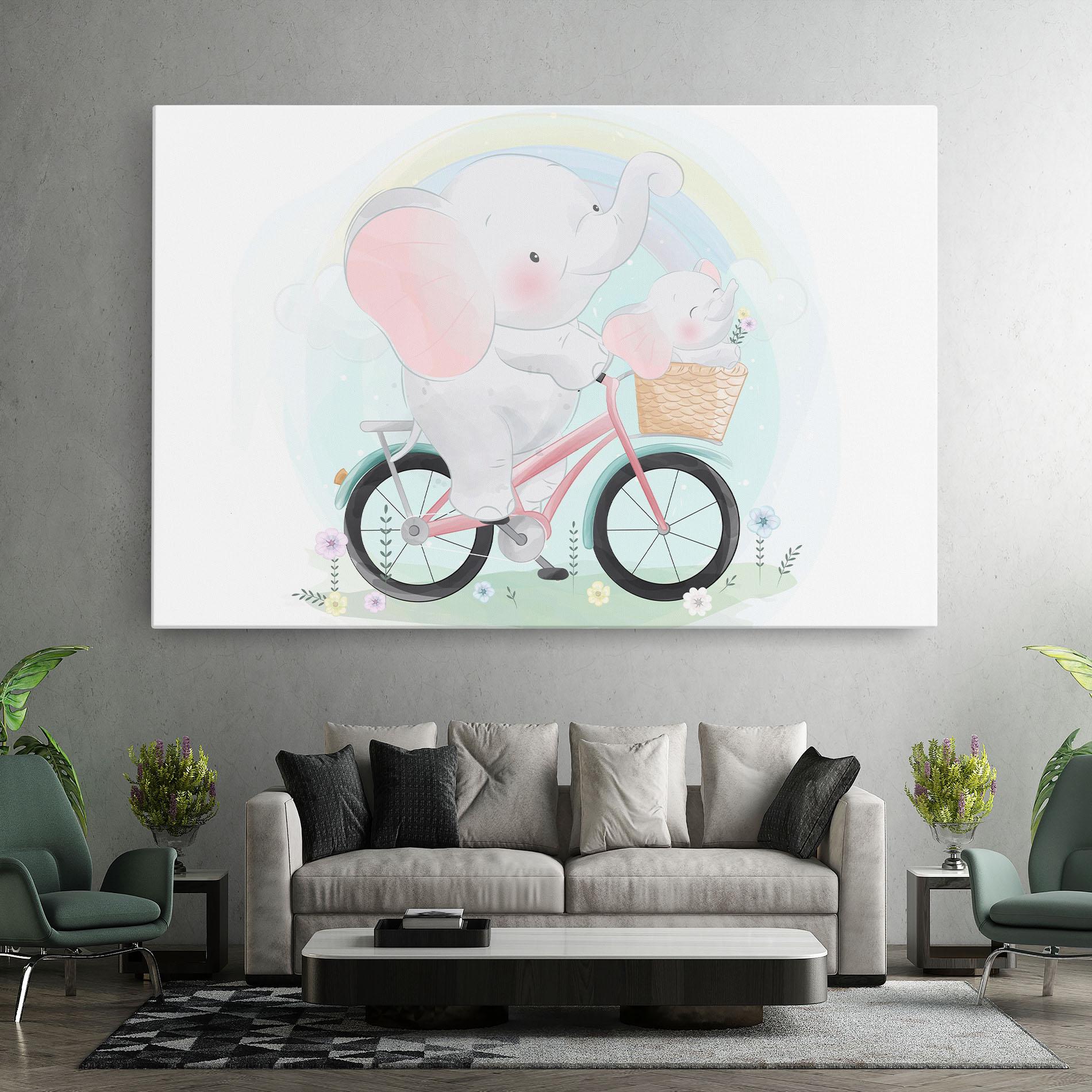 Tablou Canvas Elephant Bike mockup 7
