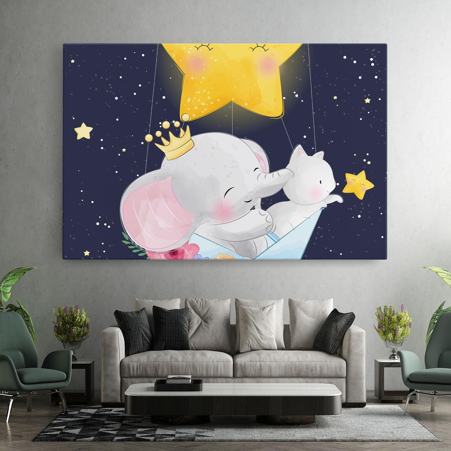 Tablou Canvas Elephant Cat mockup 7