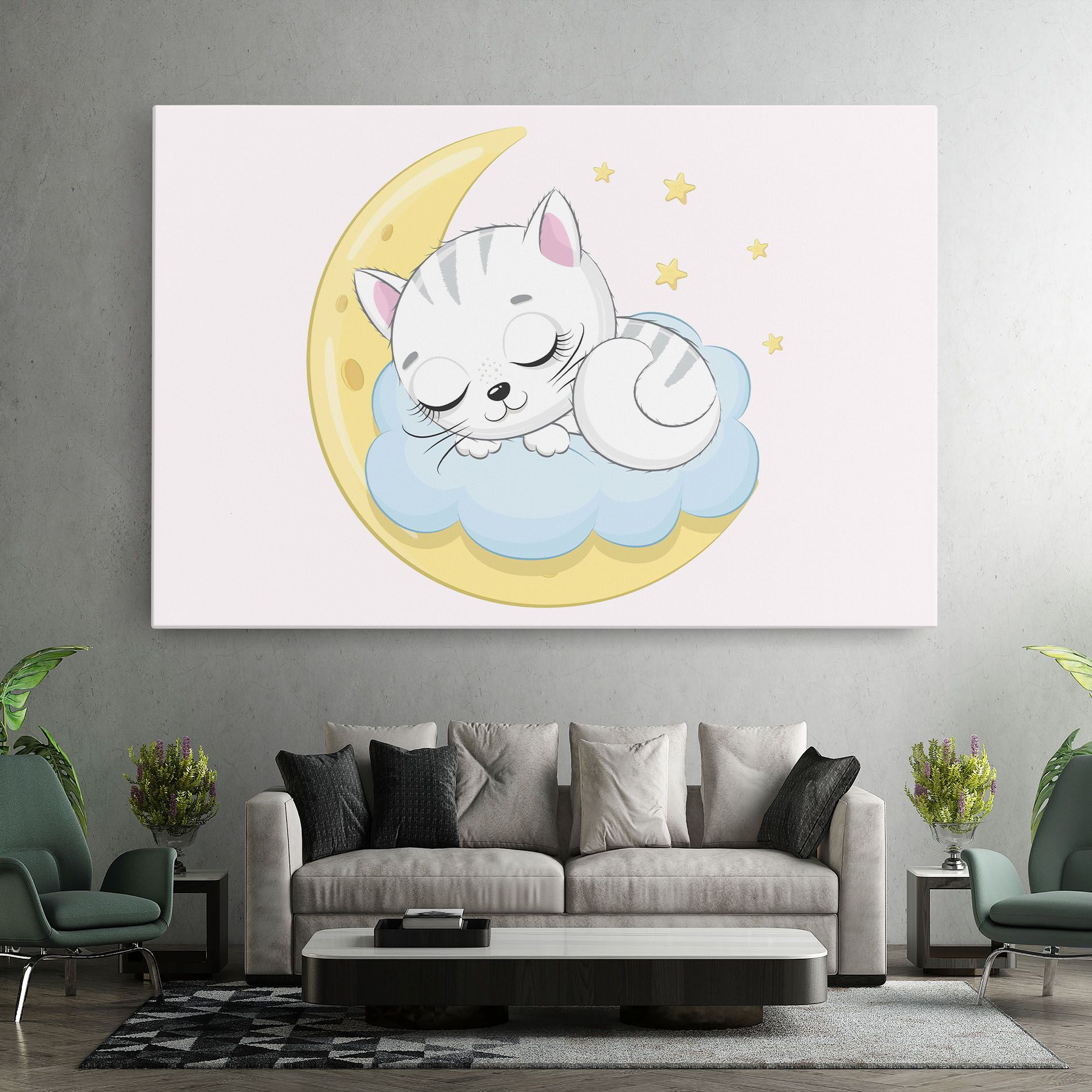Moon Cat Sleeping mockup 7