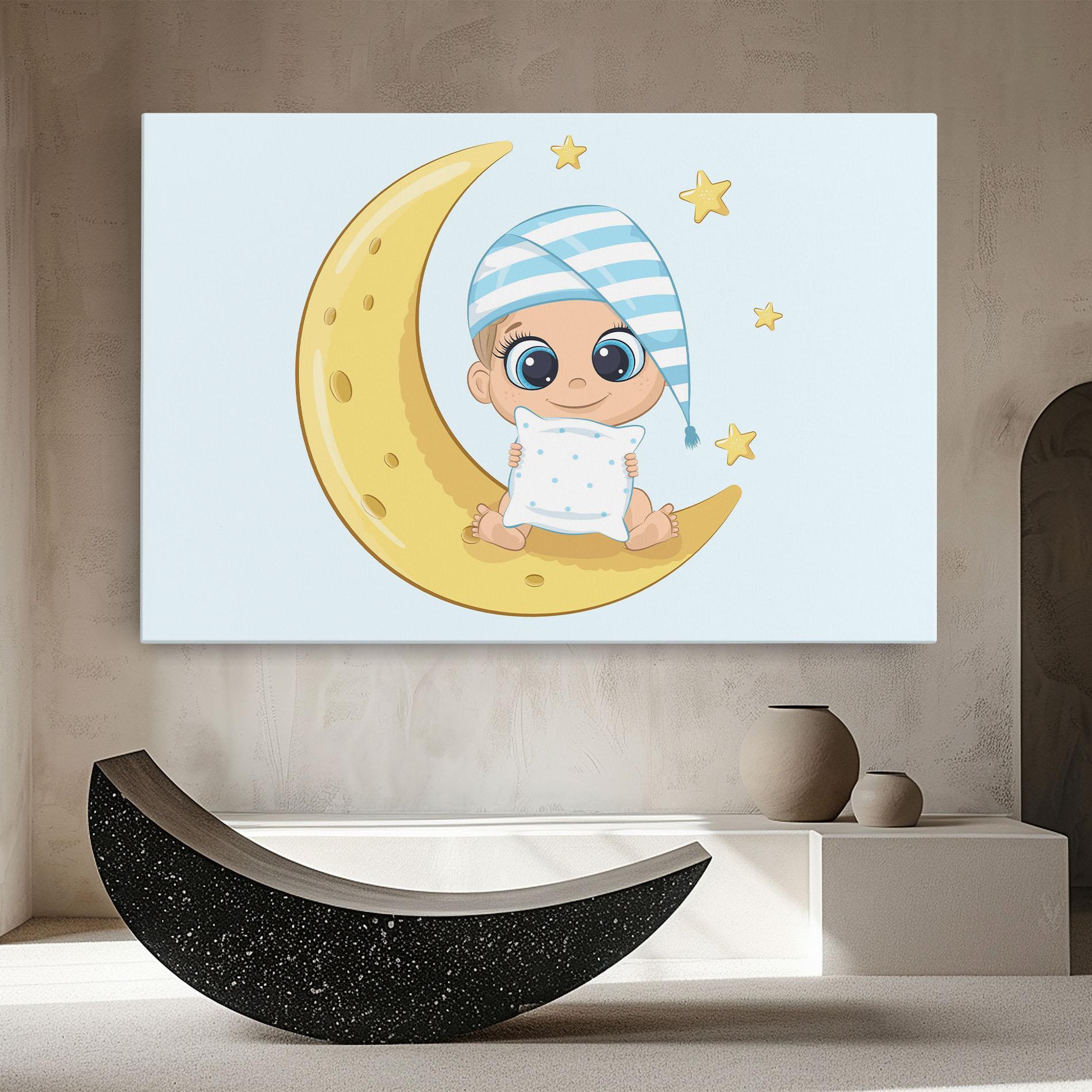Tablou Canvas Baby On Moon mockup 8