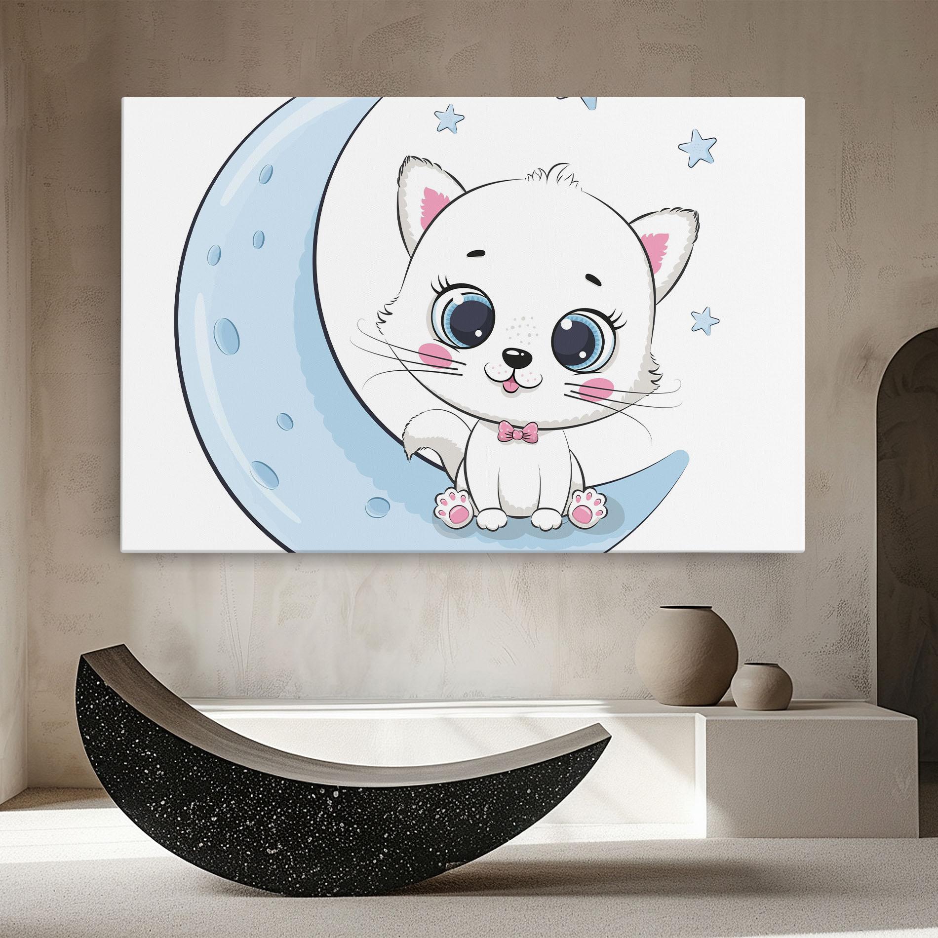 Tablou Canvas Blue Moon Cat mockup 8