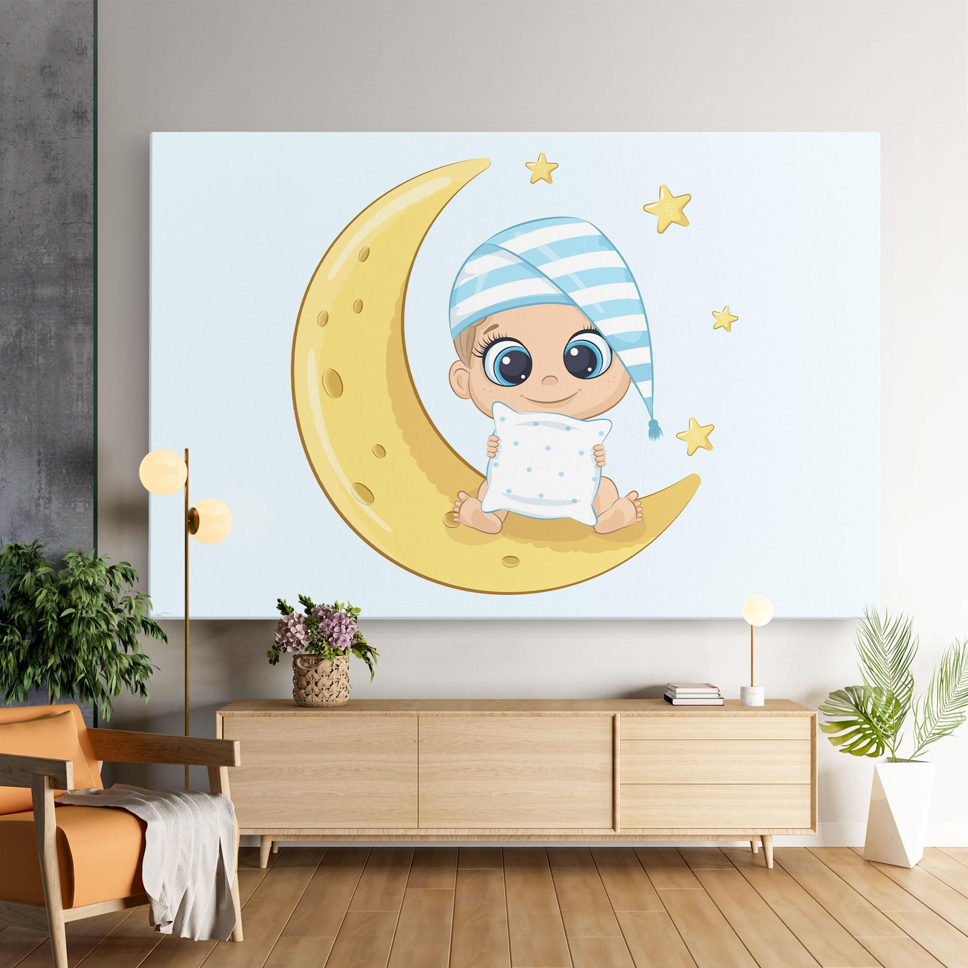 Tablou Canvas Baby On Moon mockup 9