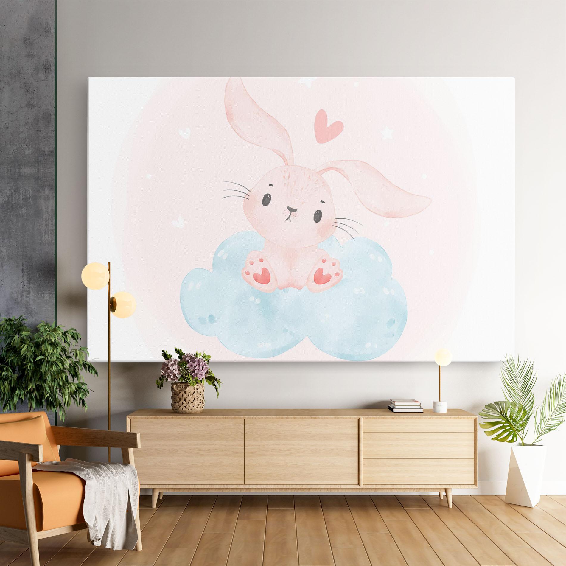 Tablou Canvas Cloud Pink Bunny mockup 9