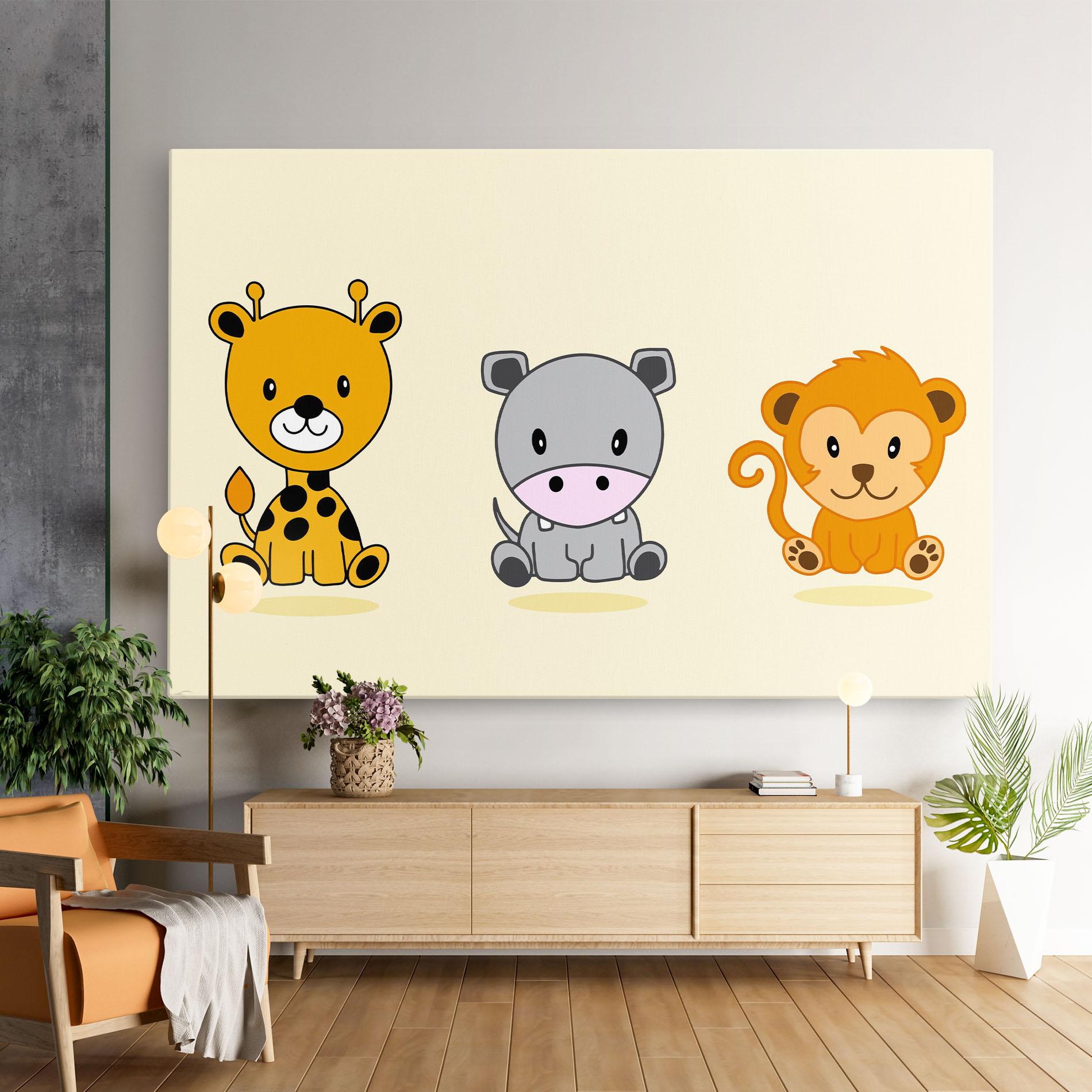 Tablou Canvas Cream Animals mockup 9
