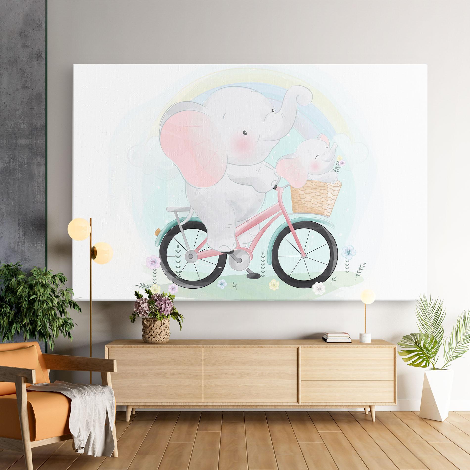 Tablou Canvas Elephant Bike mockup 9
