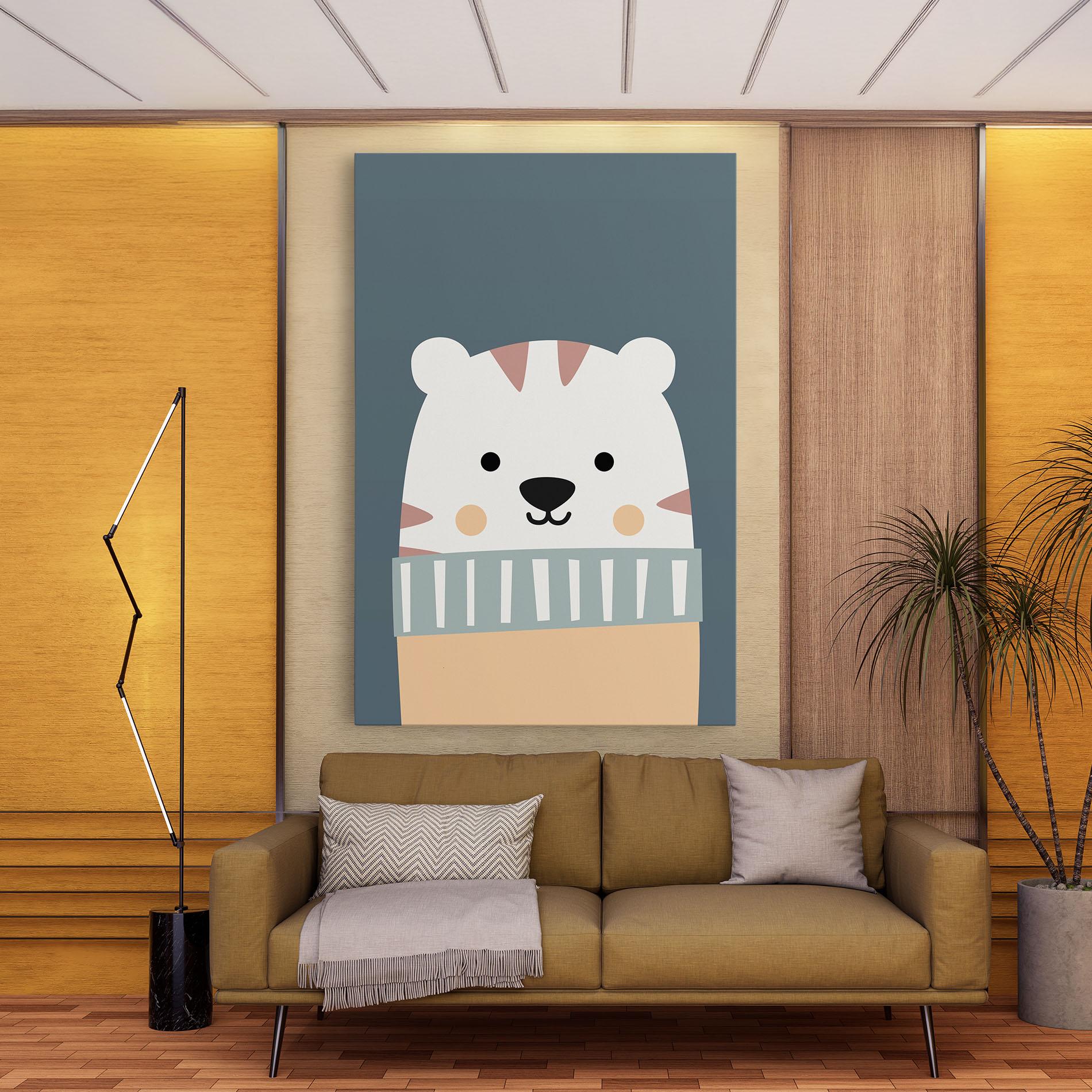 Tablou Canvas Cute White Tiger mockup 9