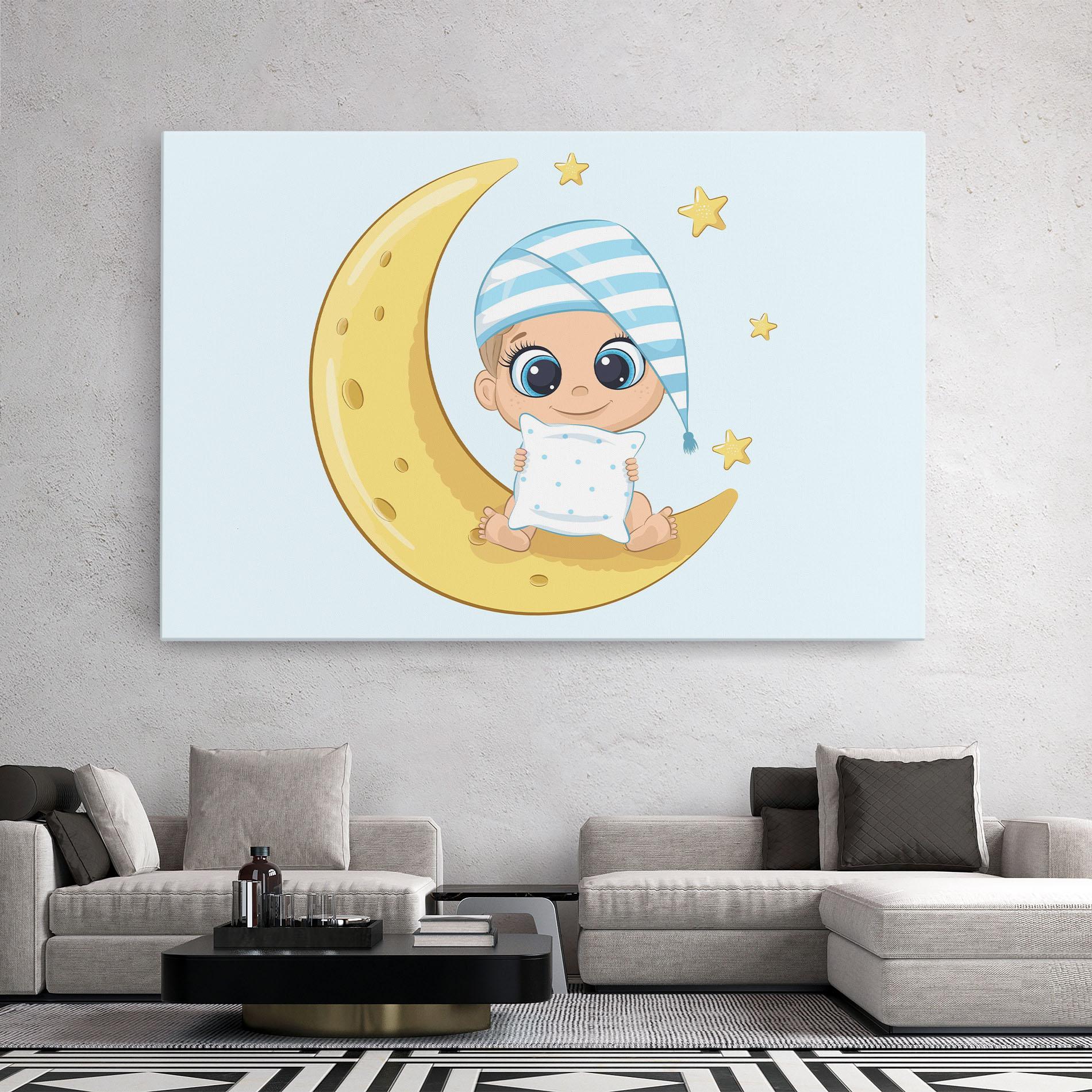 Tablou Canvas Baby On Moon mockup 2