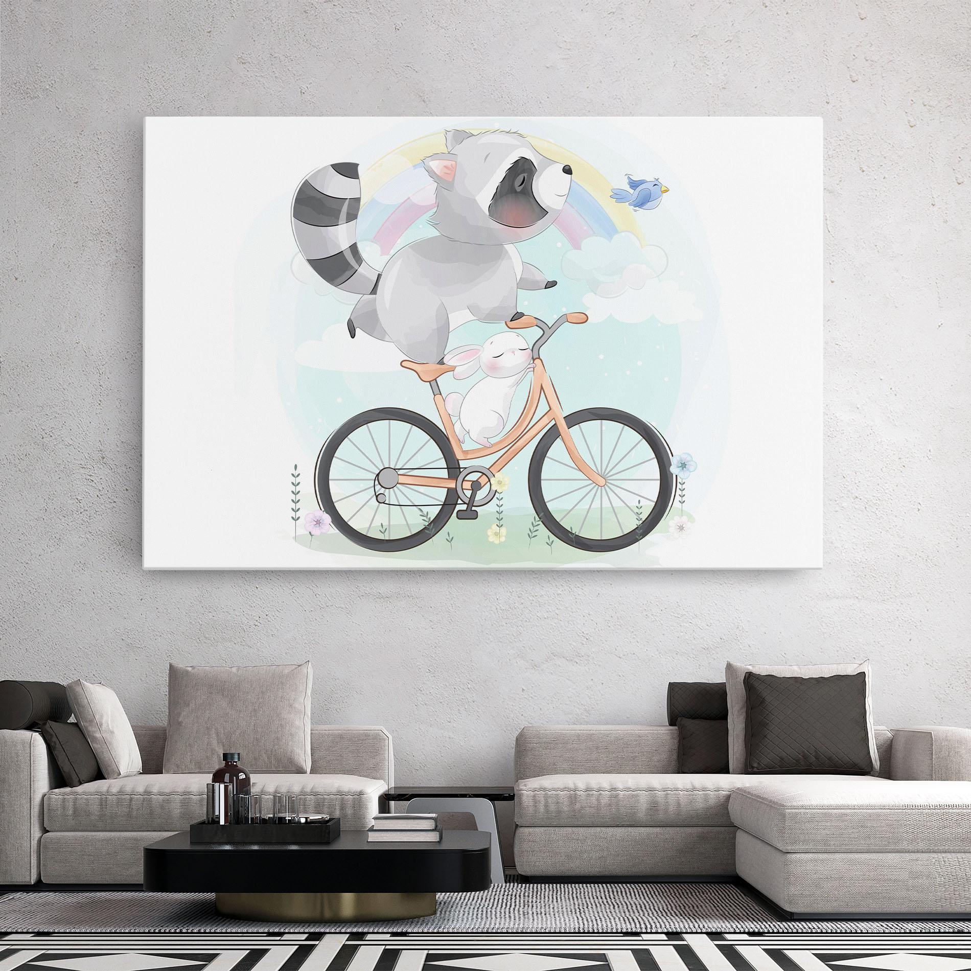 Tablou Canvas Bike Ride Animal mockup 2