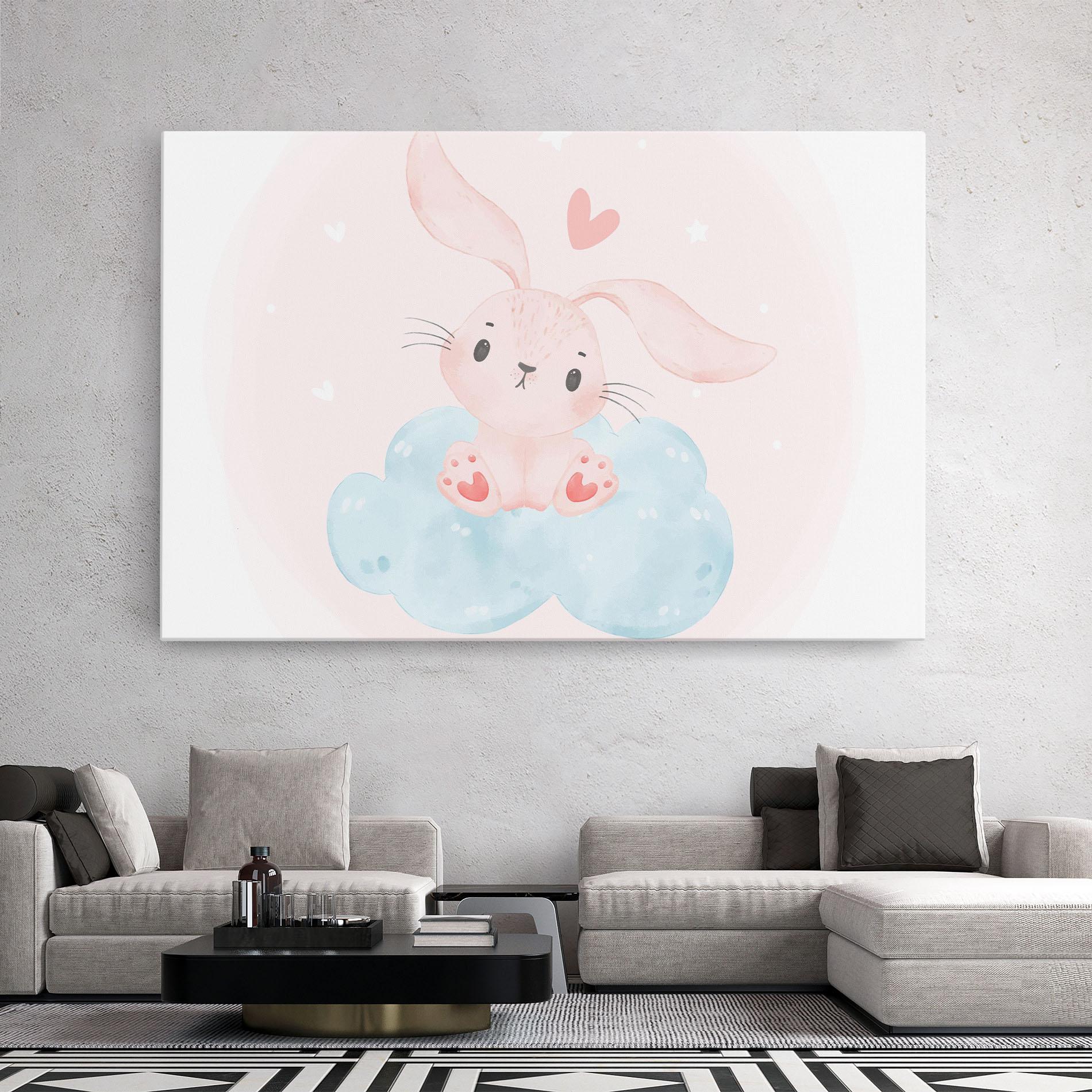 Tablou Canvas Cloud Pink Bunny mockup 2