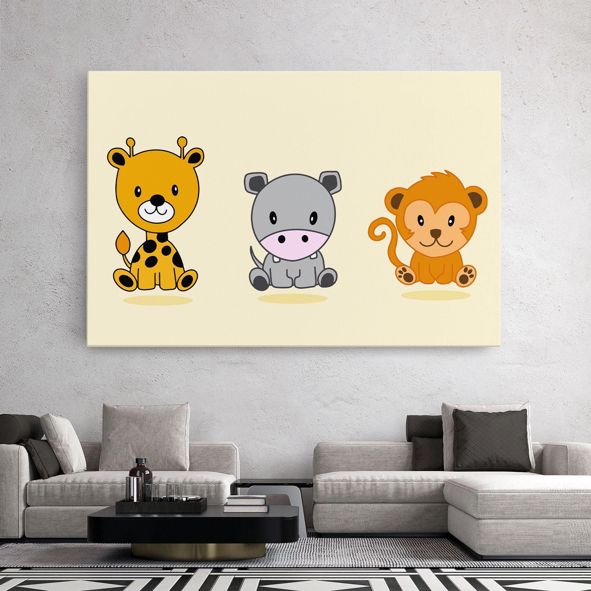Tablou Canvas Cream Animals mockup 2