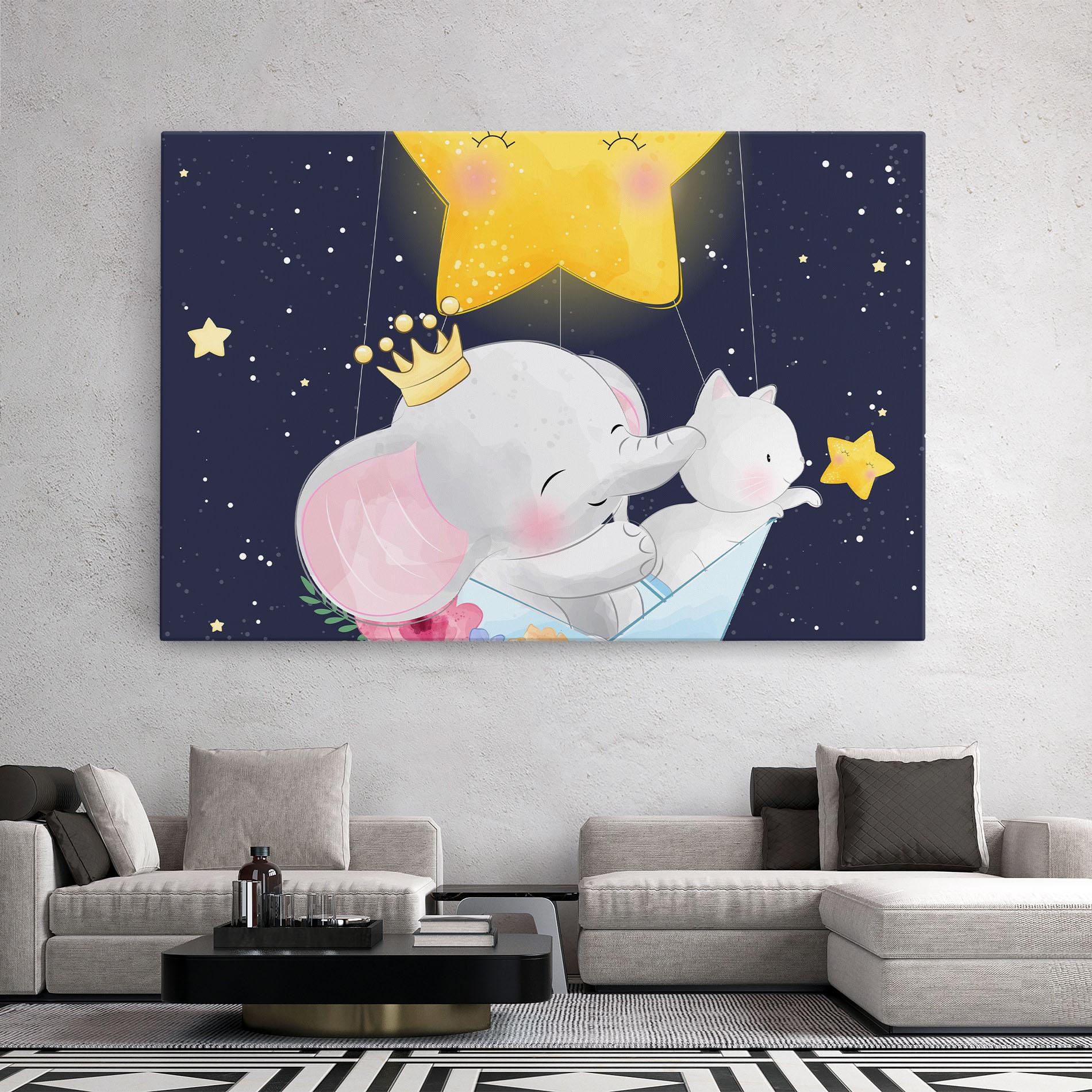 Tablou Canvas Elephant Cat mockup 2