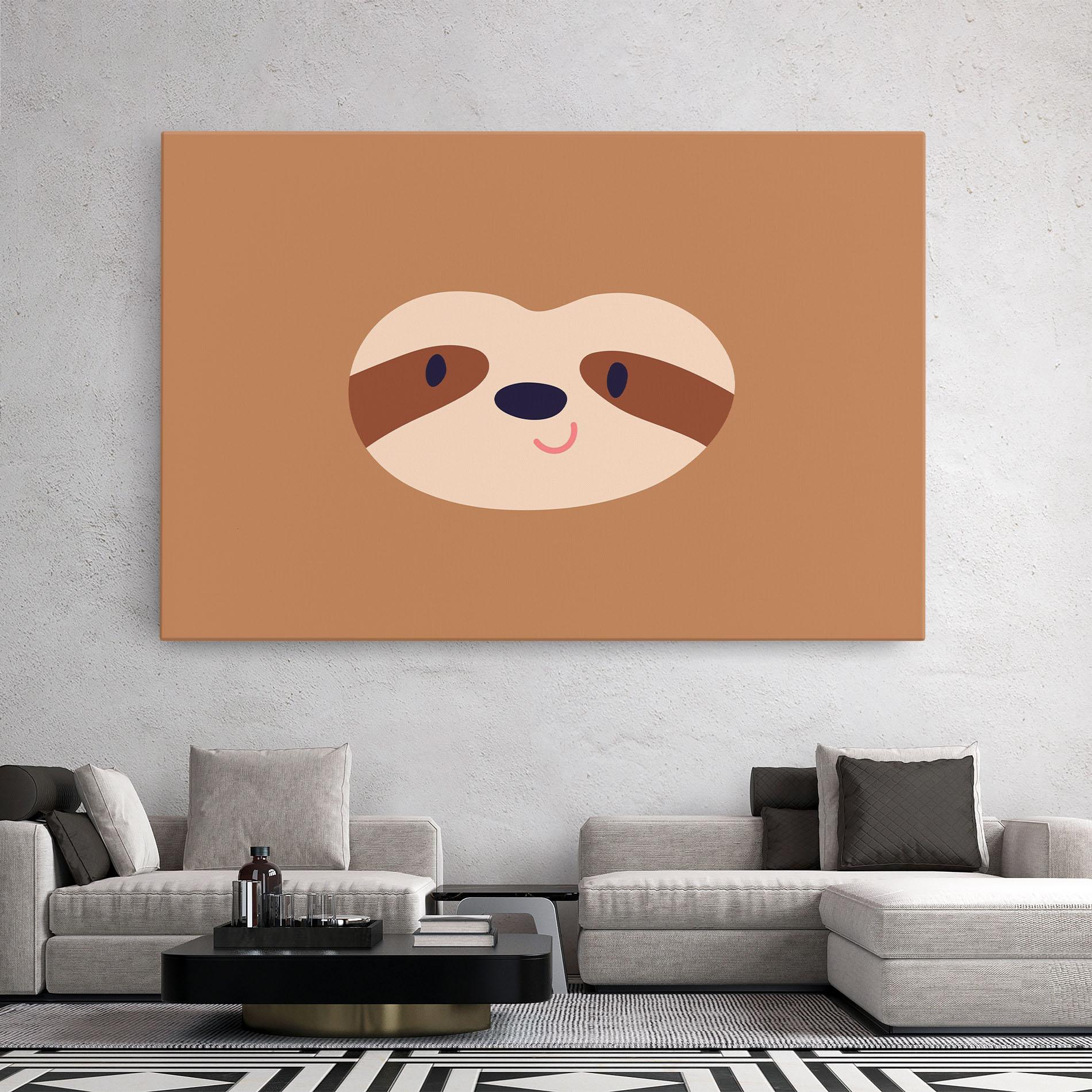 Tablou Canvas Sloth Face Portrait mockup 2