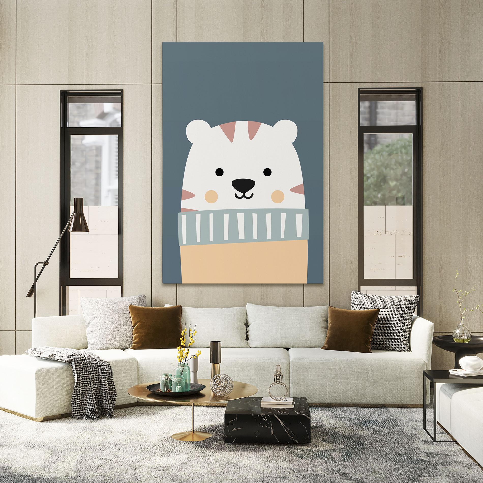 Tablou Canvas Cute White Tiger mockup 2