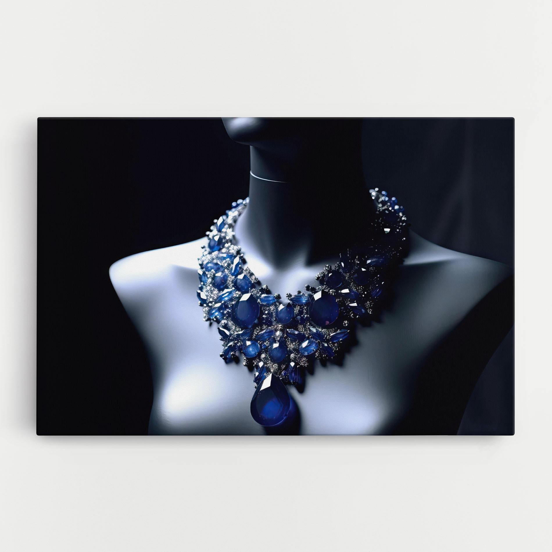 Tablou Canvas Blue Diamonds Necklace mockup 0