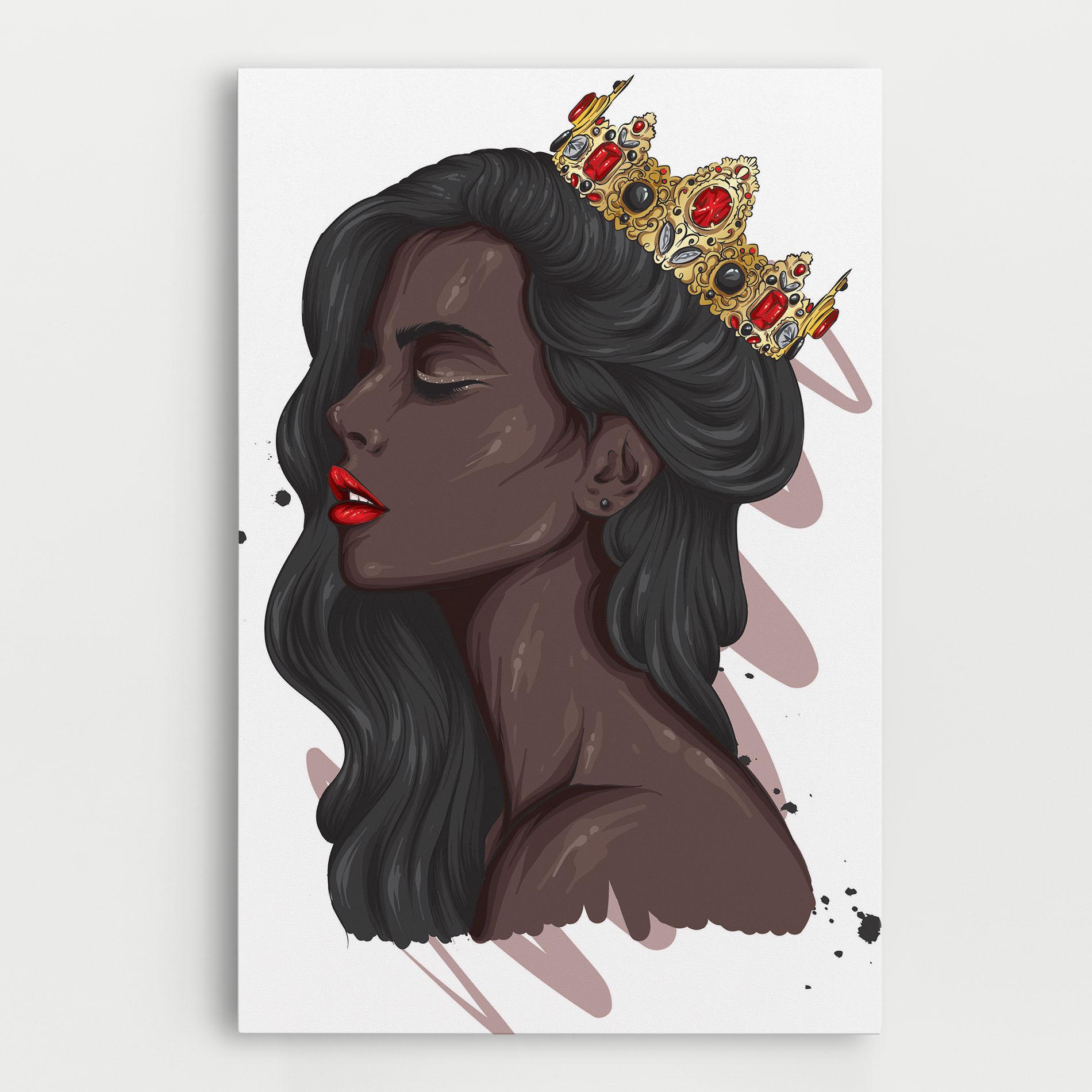 Tablou Canvas Black Woman With Crown mockup 0
