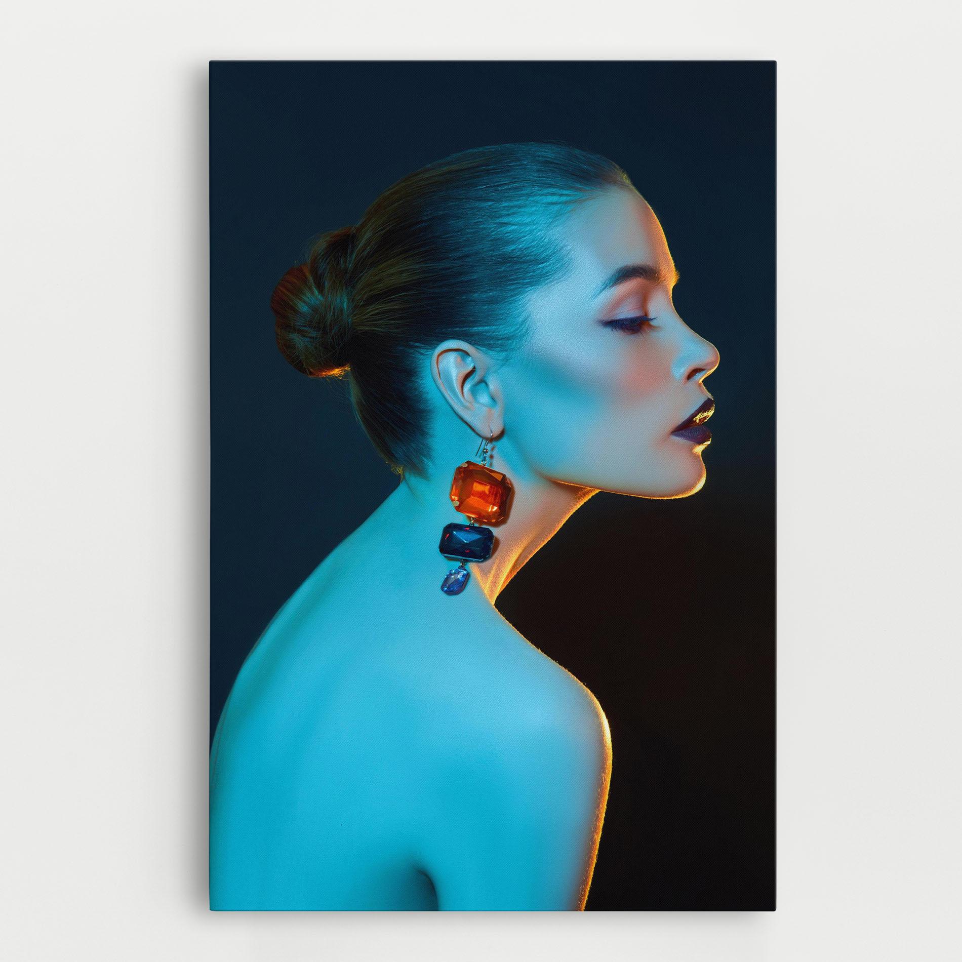 Tablou Canvas Blue Light Earring mockup 0