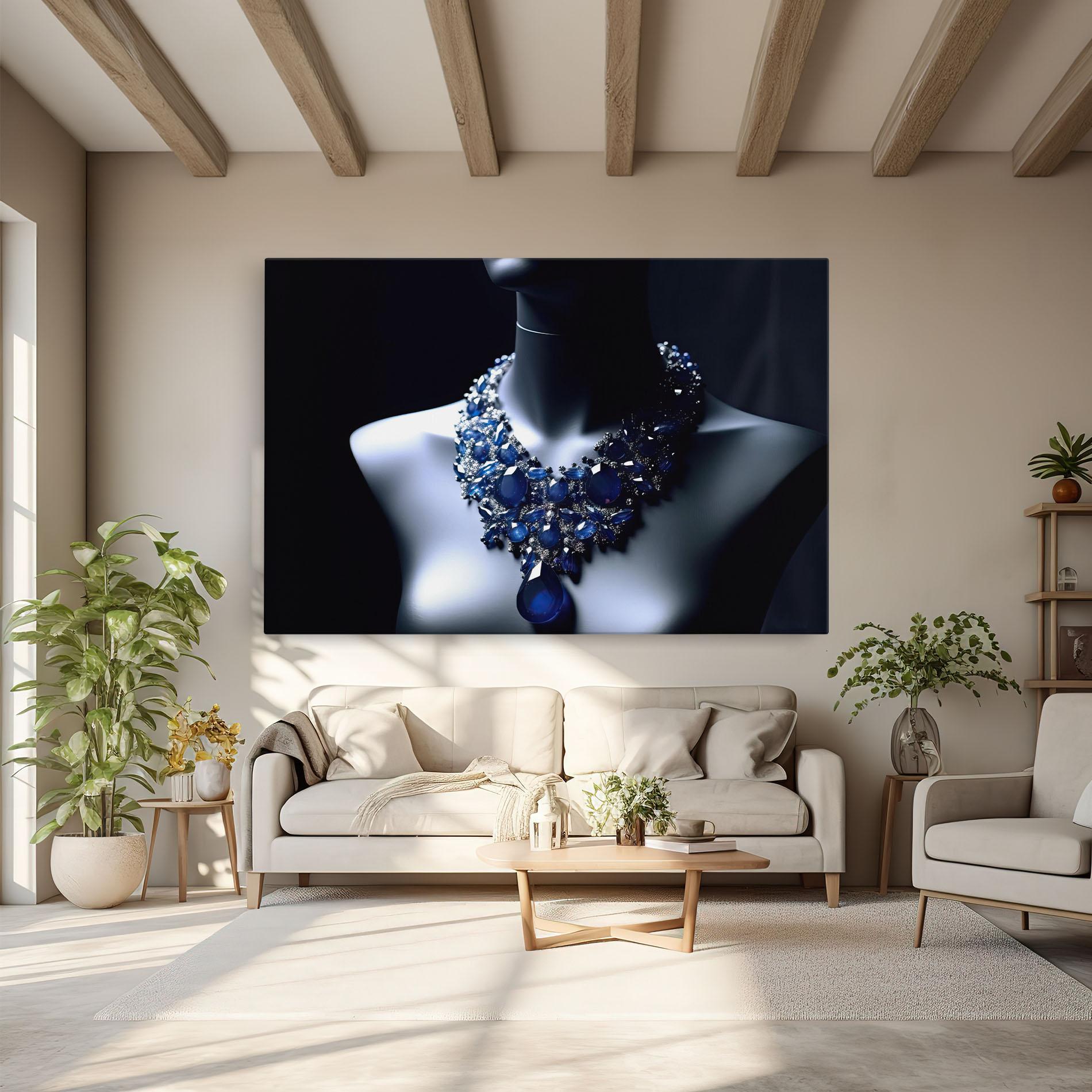 Tablou Canvas Blue Diamonds Necklace mockup 6