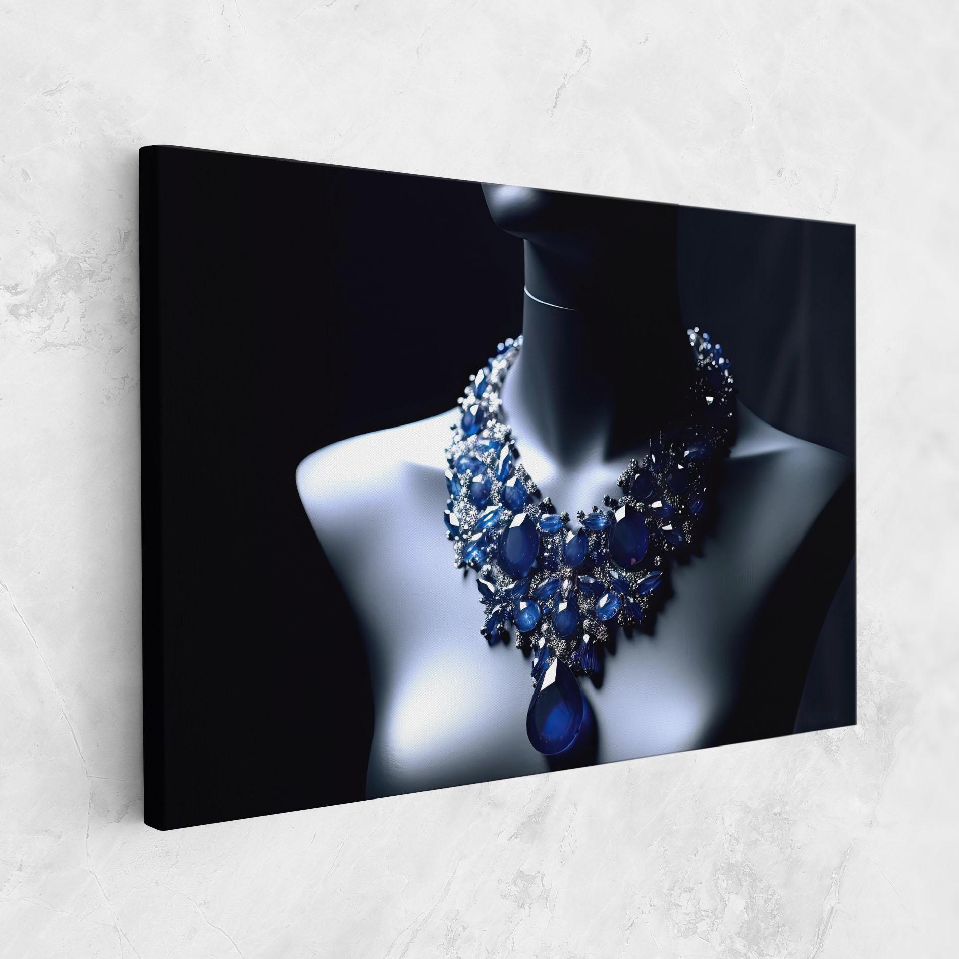 Tablou Canvas Blue Diamonds Necklace mockup 1