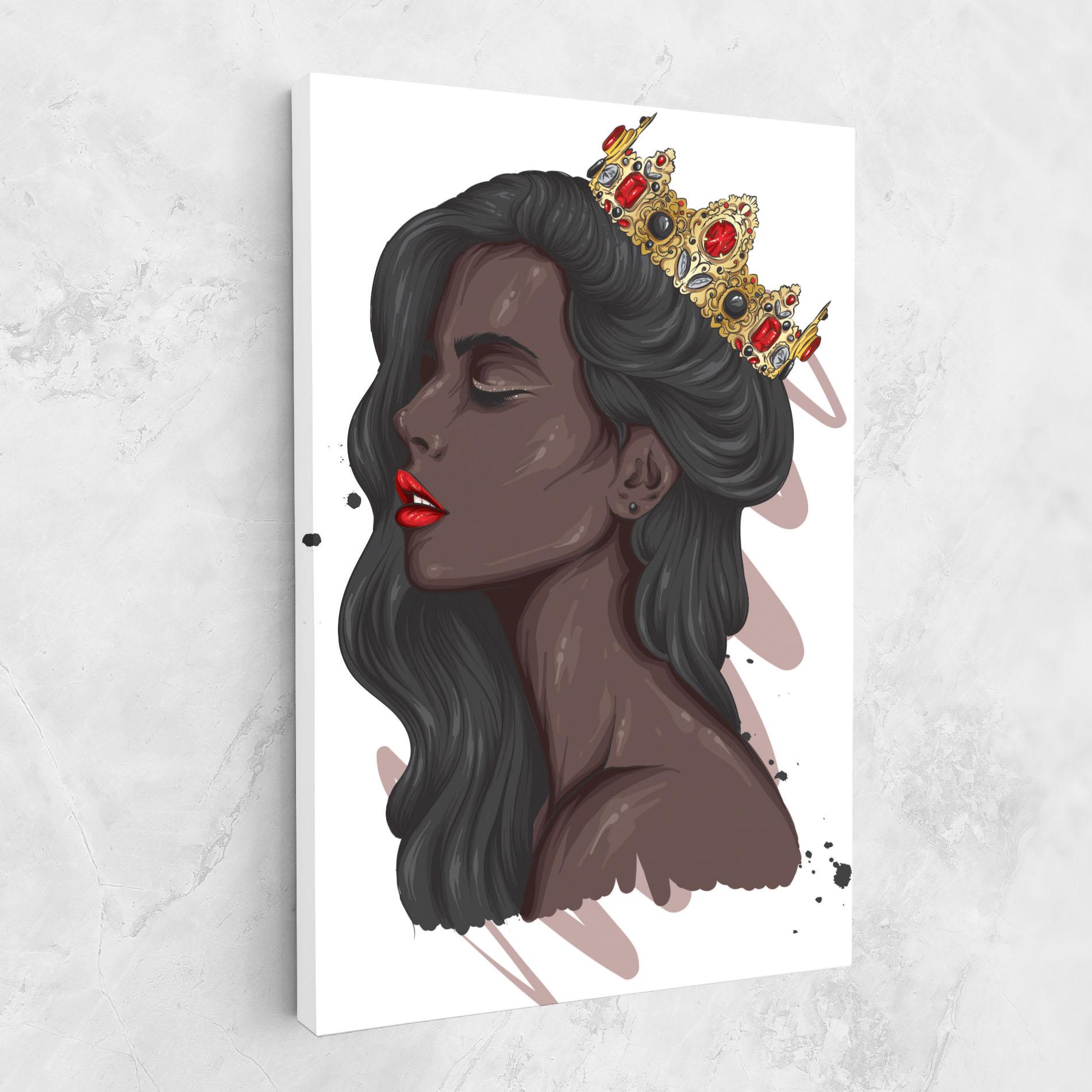 Tablou Canvas Black Woman With Crown mockup 1