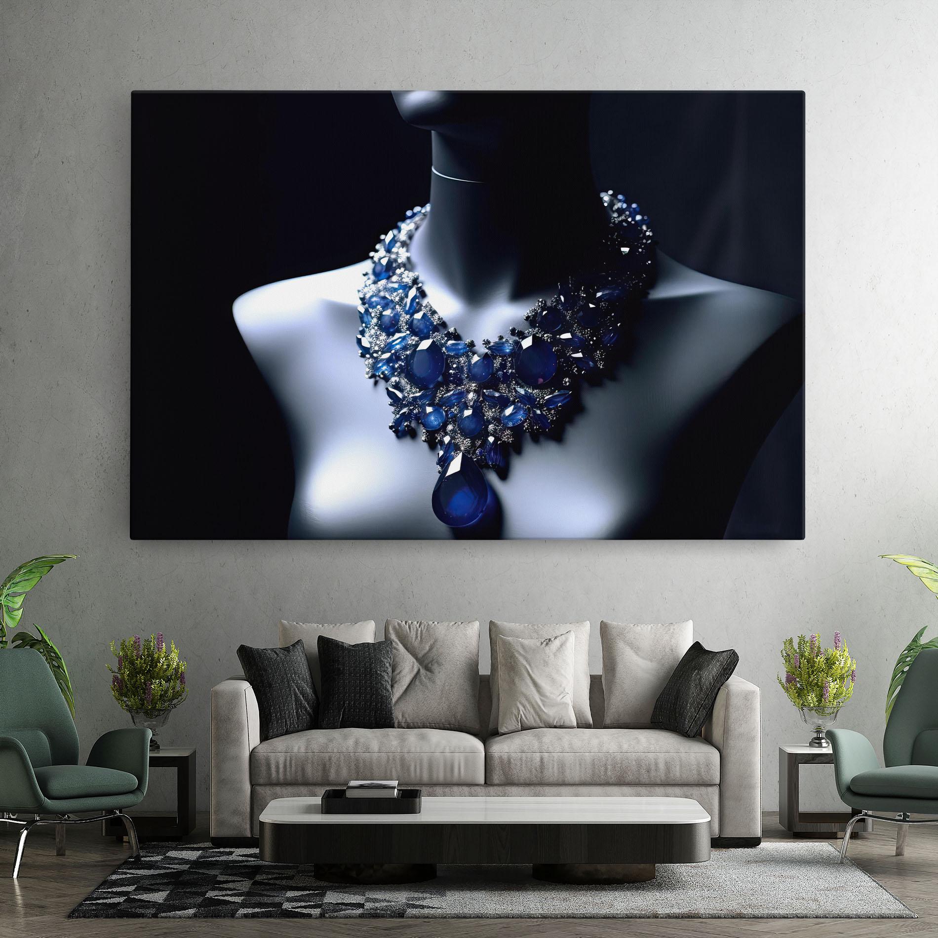 Tablou Canvas Blue Diamonds Necklace mockup 7