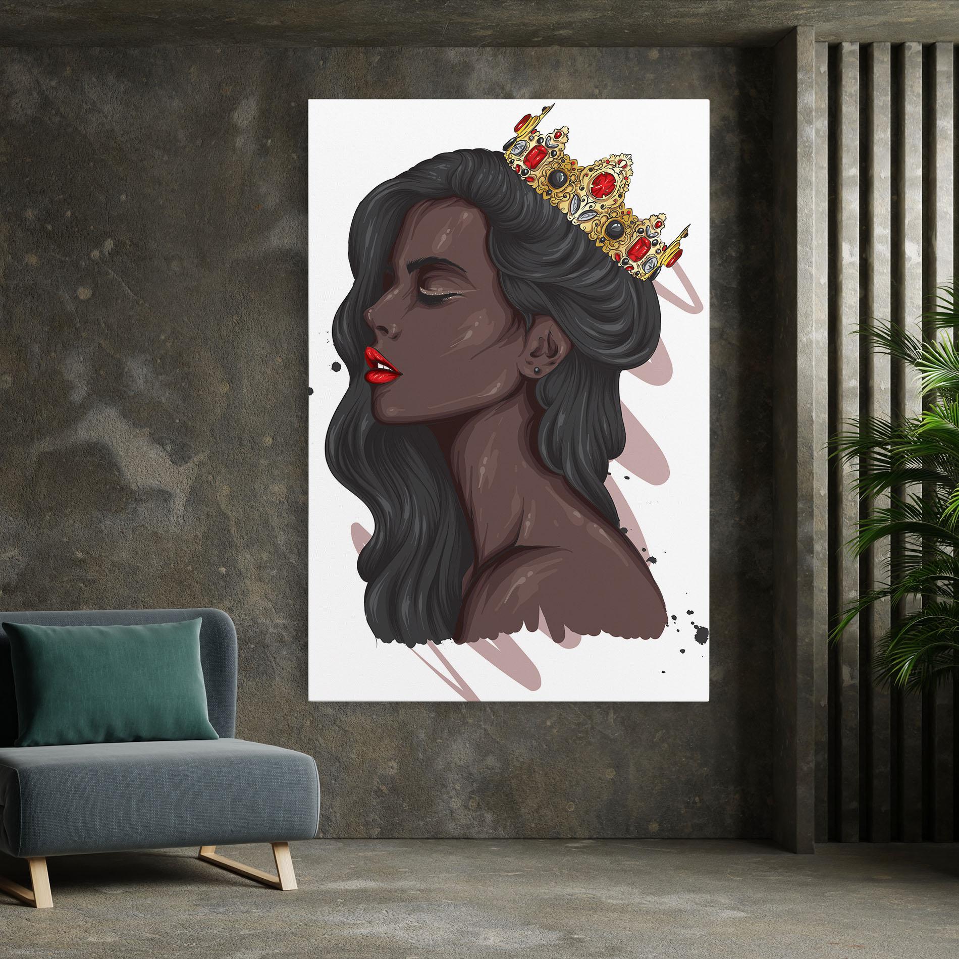 Tablou Canvas Black Woman With Crown mockup 7