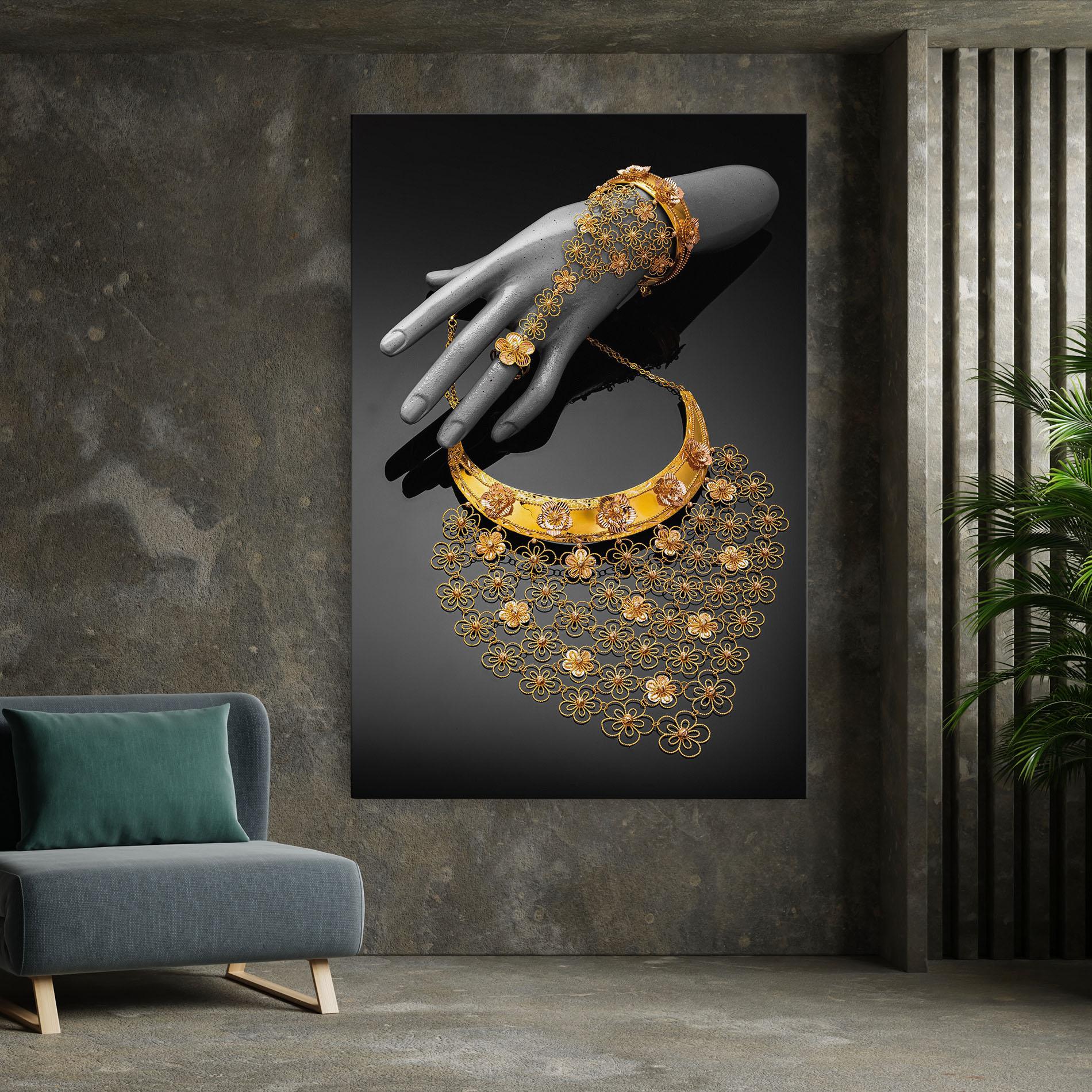 Tablou Canvas Golden Jewelery Set mockup 7