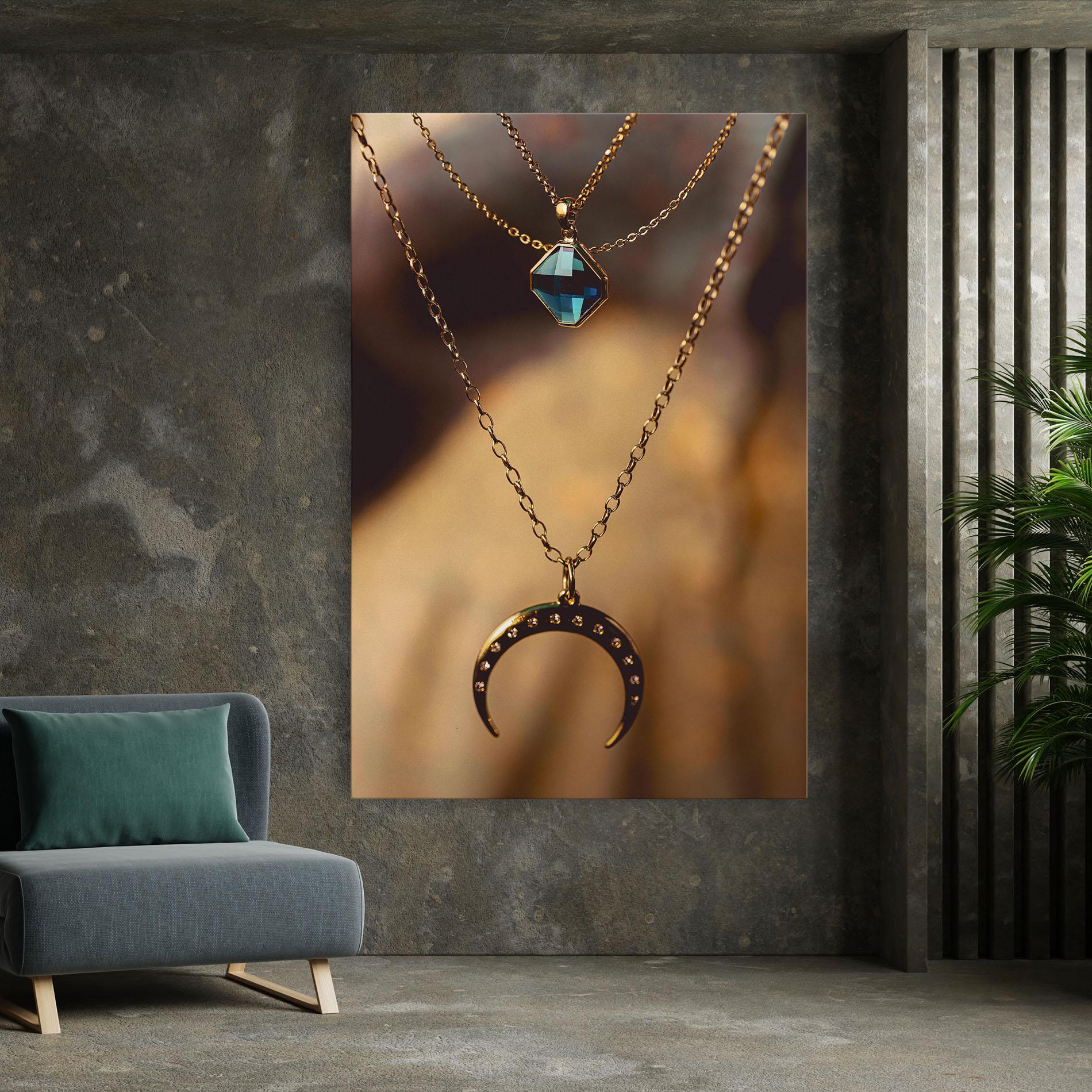 Tablou Canvas Moon Blue Necklace mockup 7